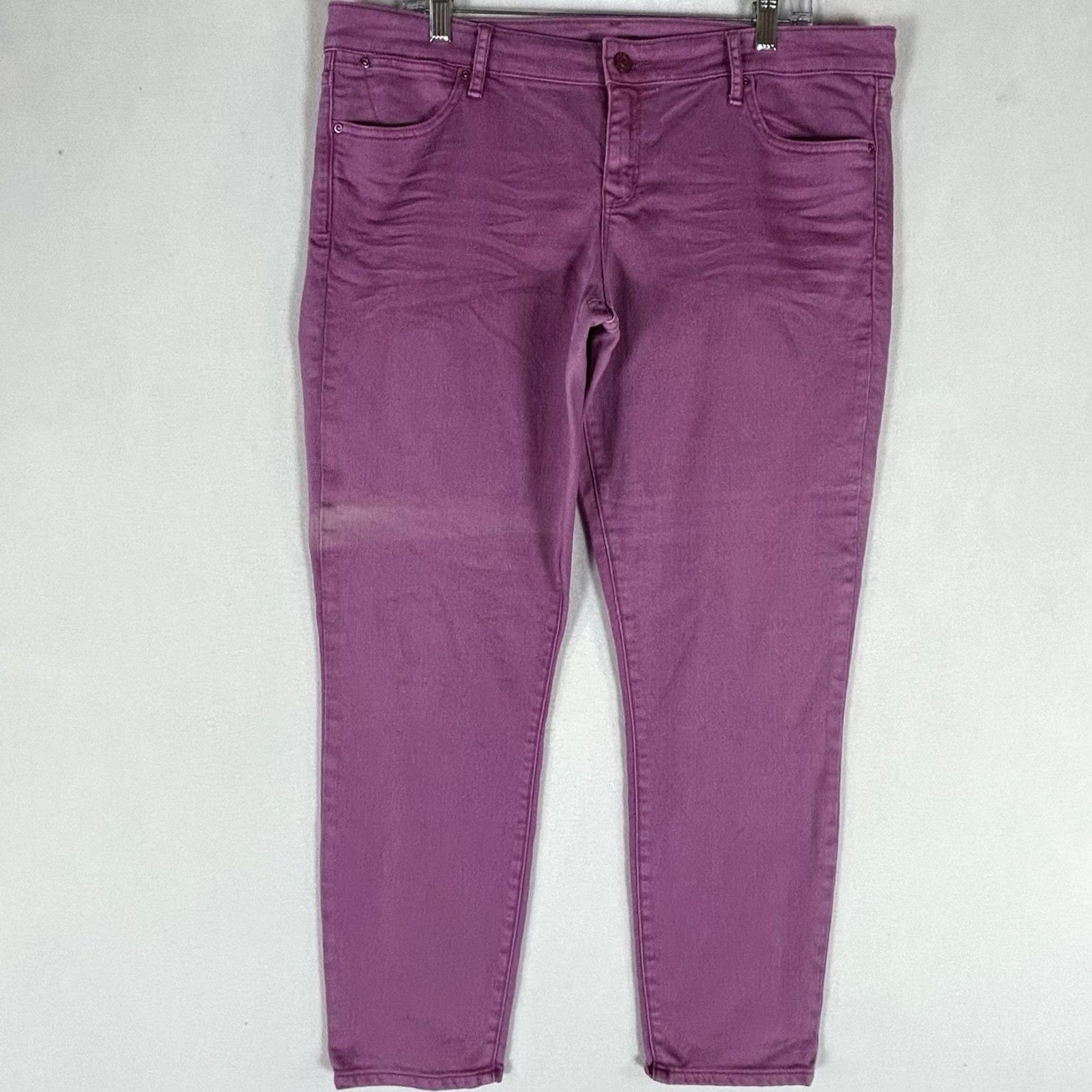 Gap Gap 1969 Always Skinny Jeans Womens 33/16R Pink Denim Mid Rise 5-Pocket Distressed Look, Vintage? No, Flawed Size 24" / US 00 / IT 34 - 2 Thumbnail