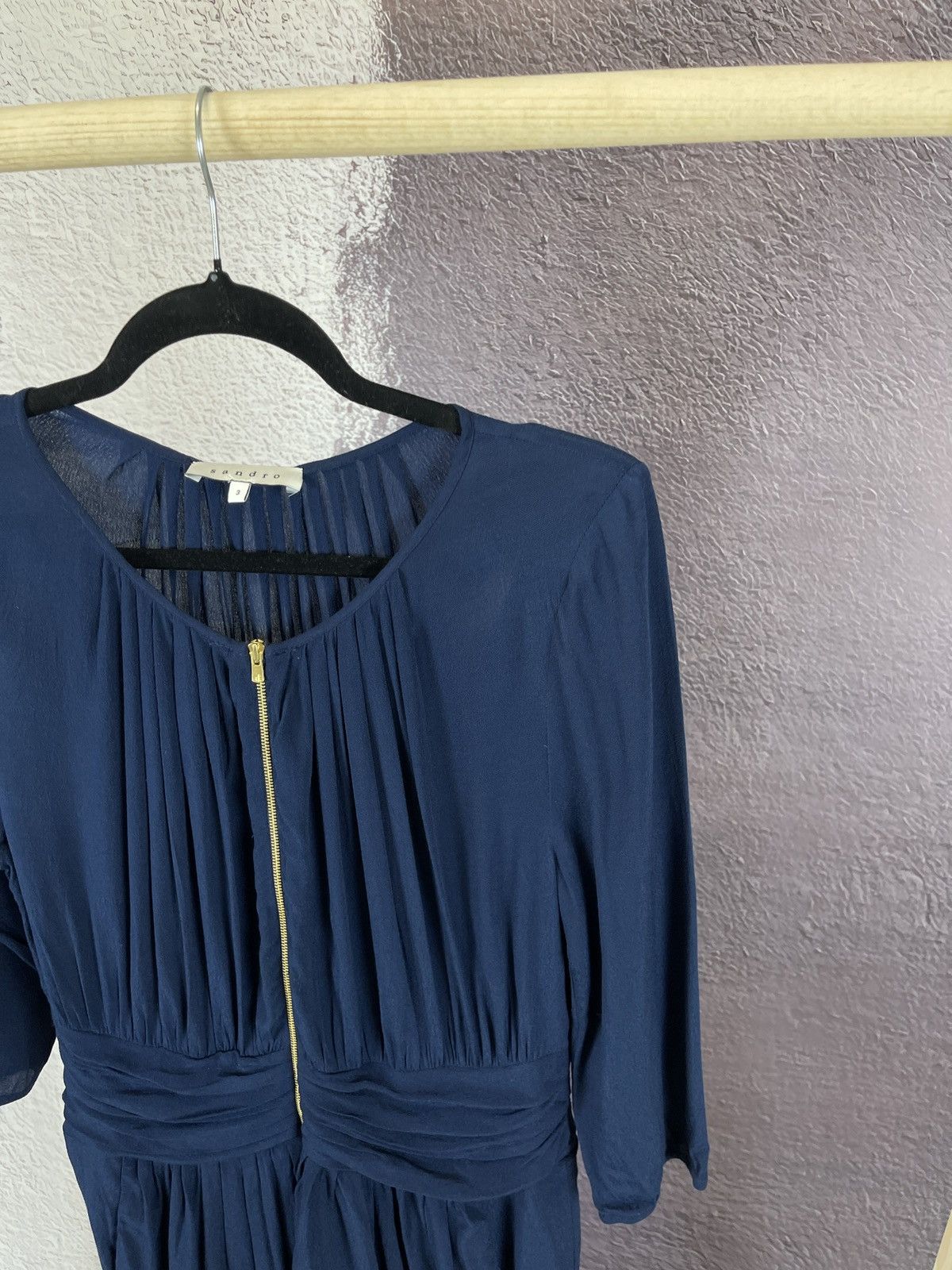 Sandro Sandro Paris blue zip midi dress viscose Size L / US 10 / IT 46 - 5 Thumbnail