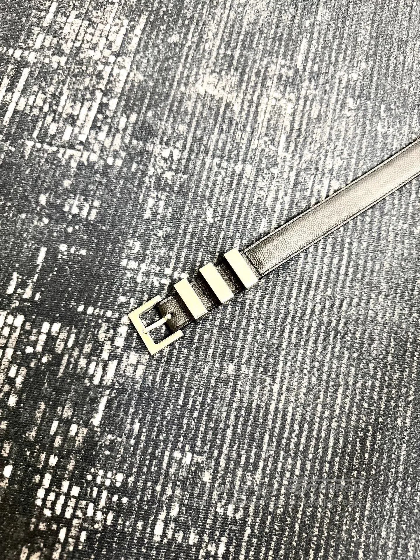 Saint Laurent Paris saint laurent black textured leather belt. Size ONE SIZE - 2 Thumbnail