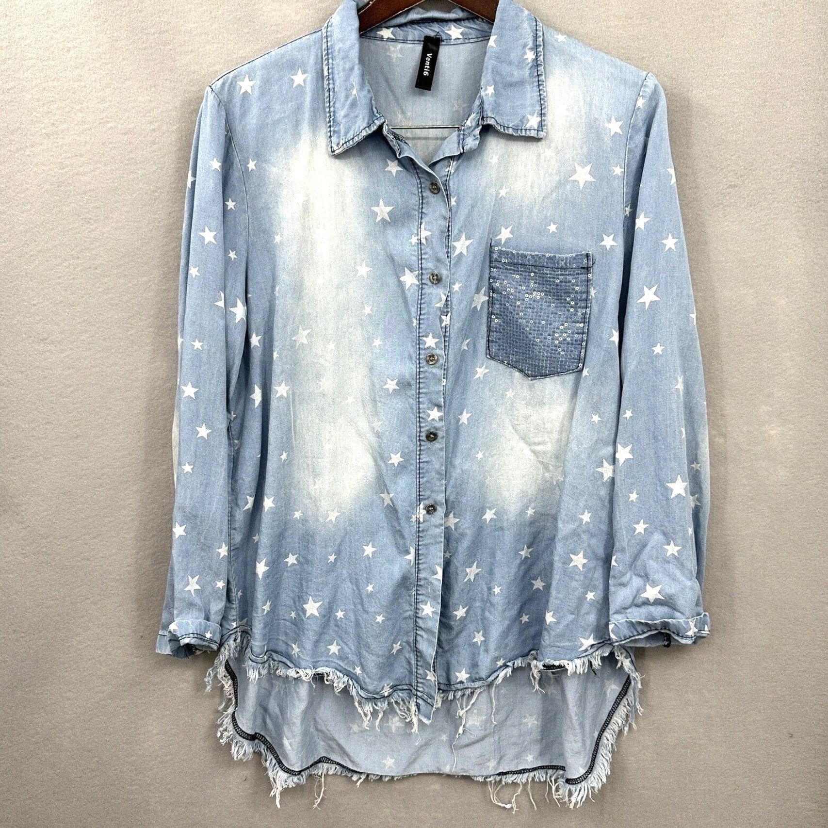 Vintage Venti6 Shirt Womens M Western Stars Chambray Read y2k Size M / US 6-8 / IT 42-44 - 2 Thumbnail