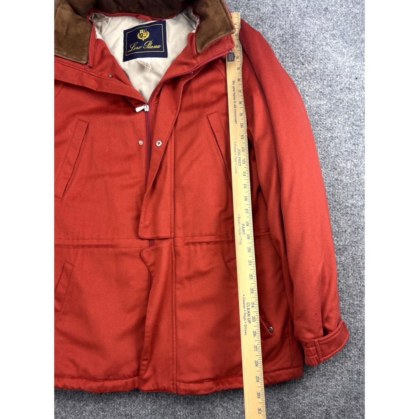 Loro Piana VINTAGE Loro Piana Jacket Mens L Red Storm System Ski Hooded Insulated Waterproof Wallet Pockets Zip Stand-Up Collar Mid-Length Size US L / EU 52-54 / 3 - 5 Thumbnail