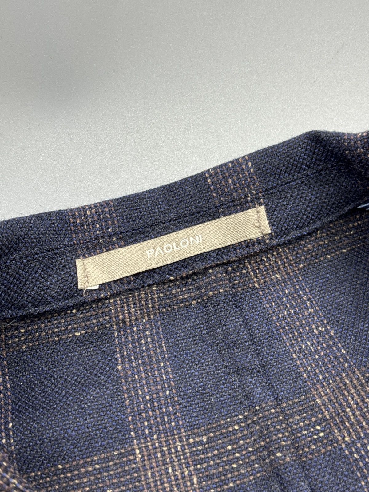 Paoloni Paoloni Wool Silk Blend Two Button Checkered Blazer (Y1255) Size 38R - 4 Thumbnail