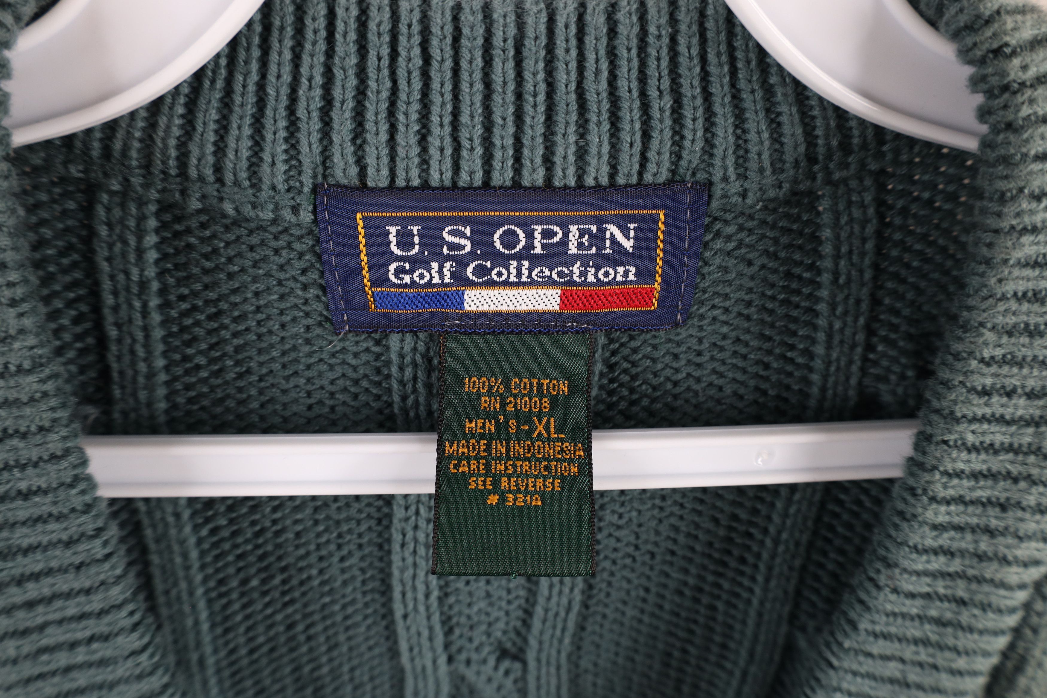 Vintage Vintage 90s Out 1998 US Open Golf Cable Knit Sweater Vest Size US XL / EU 56 / 4 - 8 Thumbnail