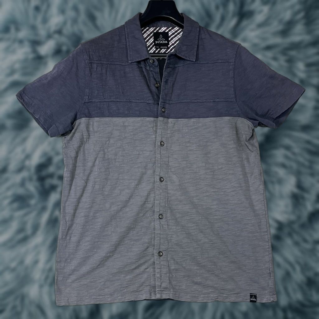 Prana prAna Breathe Collared Short Sleeve Button Up Shirt Gray Men's Large Polo Shirt Knit Stretch Regular Size L Mens Size US L / EU 52-54 / 3 - 1 Thumbnail