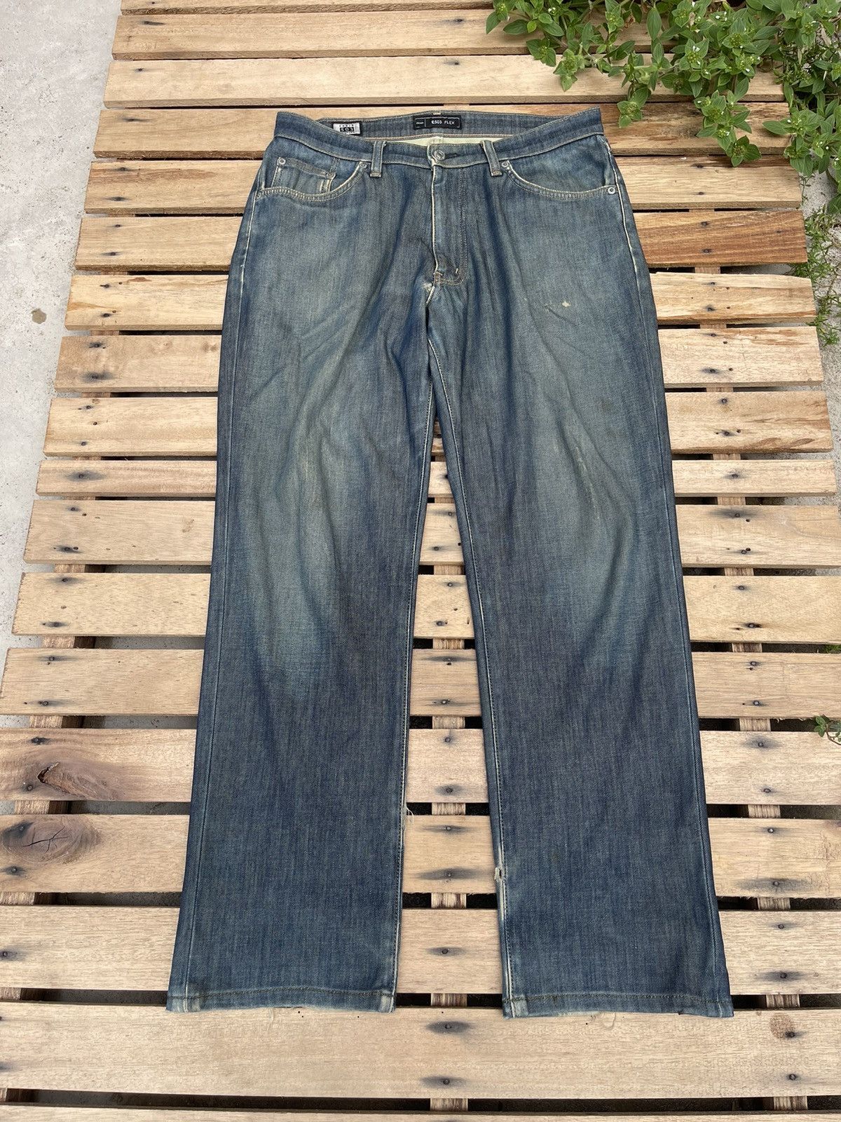 Edwin × Vintage Vintage Edwin 503 Flex Straight Cut Jeans Size US 33 - 1 Thumbnail
