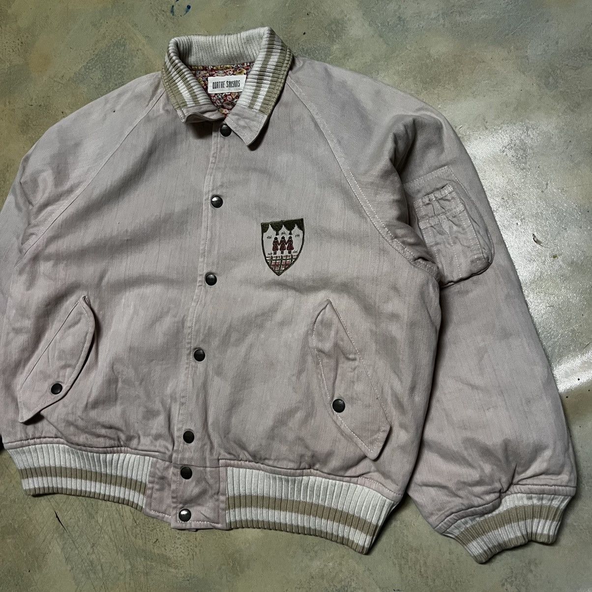 Japanese Brand Quatae Saisons Japanese Brand Bomber Jacket distresse Size US L / EU 52-54 / 3 - 2 Thumbnail