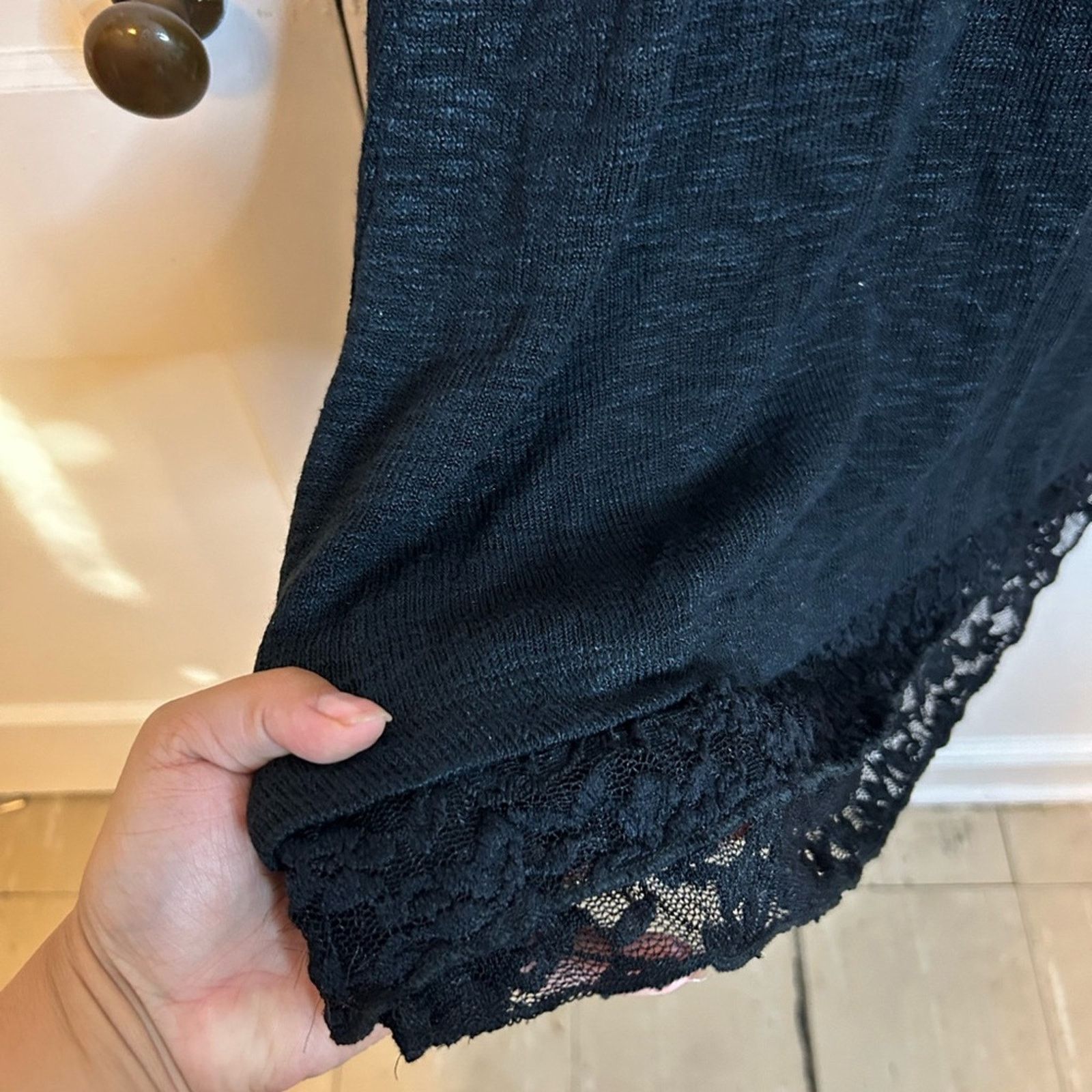 Other Nwt Chenault Lace Trim Black Pocket Tee Size XL / US 12-14 / IT 48-50 - 4 Thumbnail