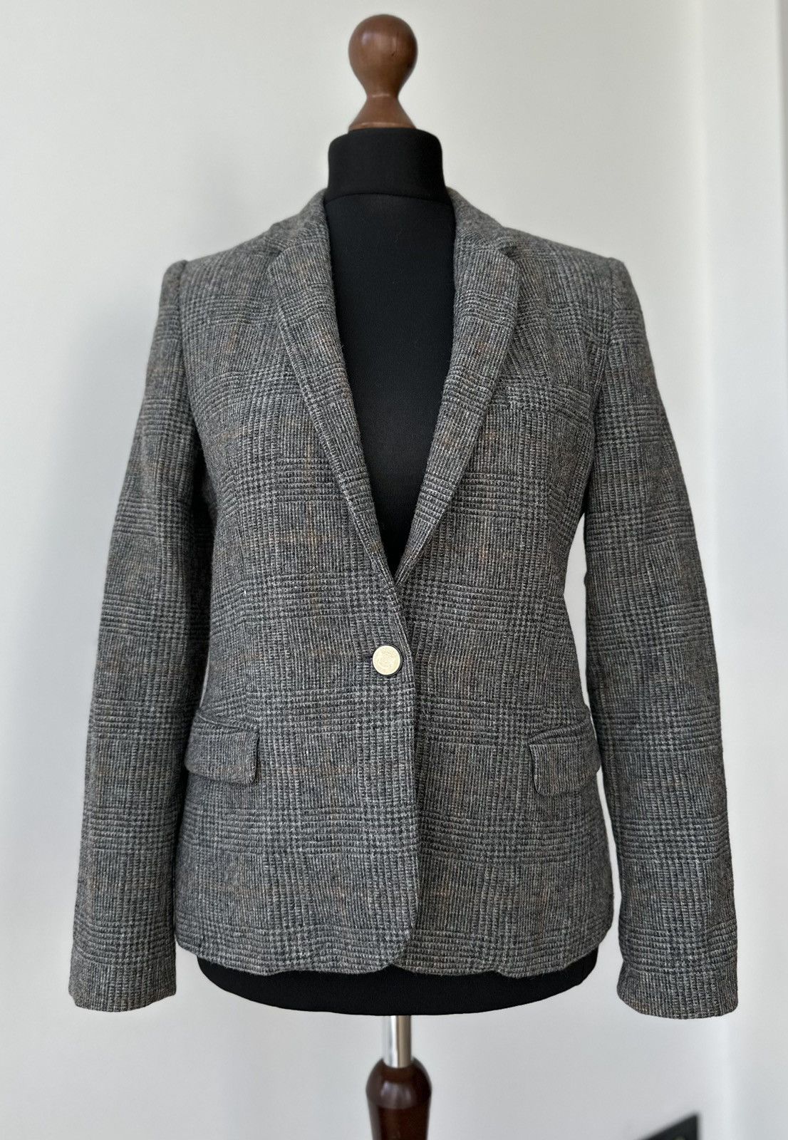 Zara Zara Basic Shetland Wool Tweed Blazer Jacket Women's Size L Size L / US 10 / IT 46 - 2 Thumbnail