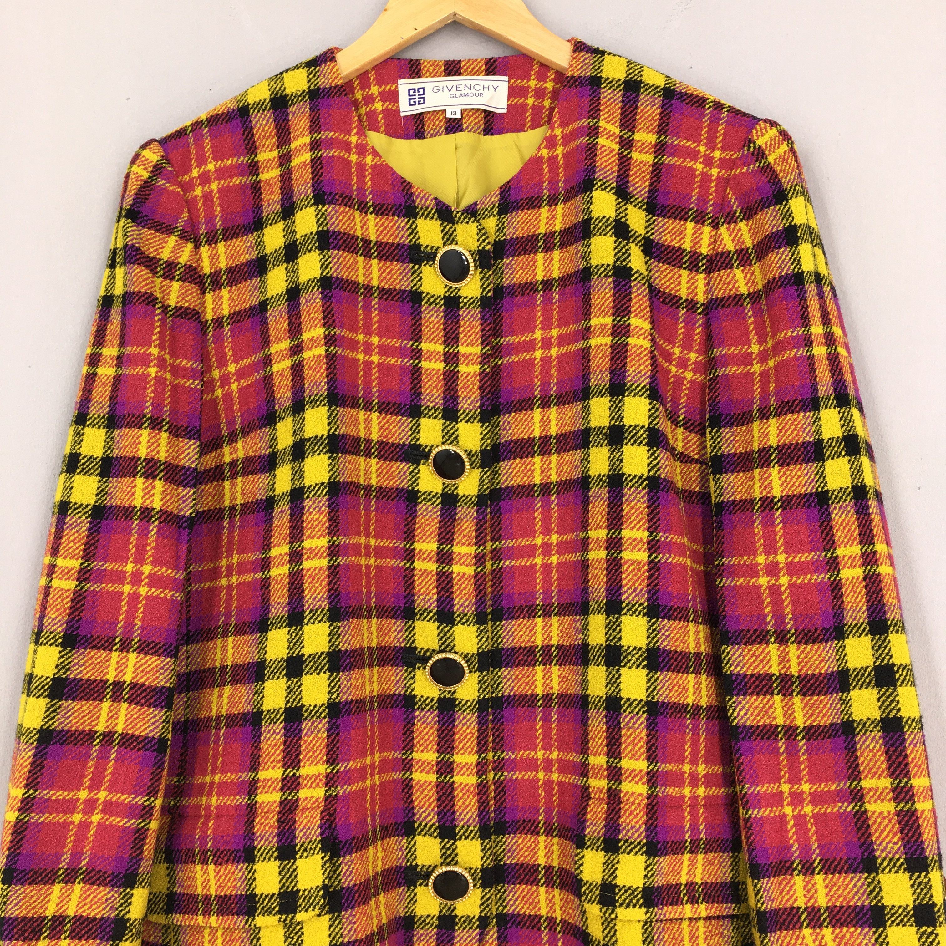 Designer × Givenchy × Vintage Vintage 90's Givenchy Checkered Women Coat Medium Size M / US 6-8 / IT 42-44 - 2 Thumbnail