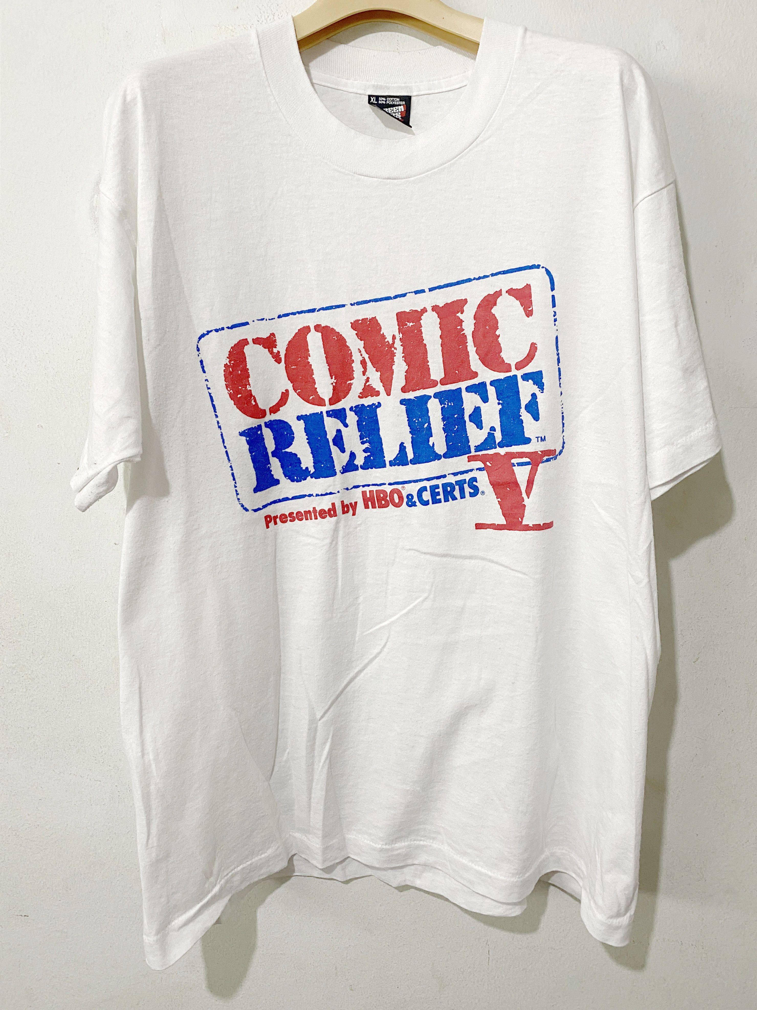 Vintage Vintage 90s Comic Relief Shirt Size US XL / EU 56 / 4 - 1 Thumbnail