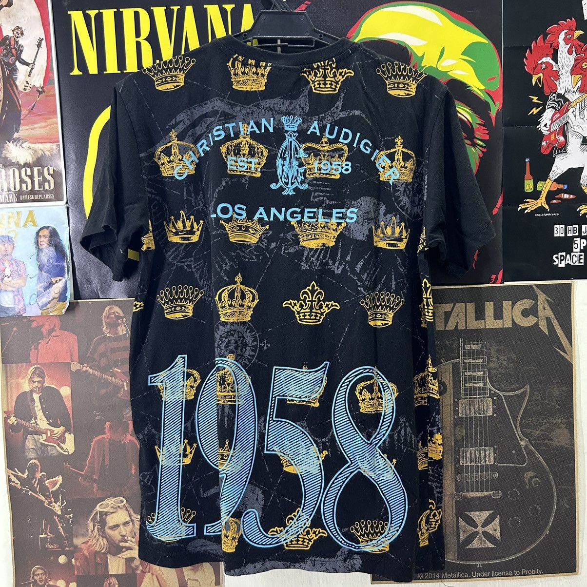 Ed Hardy Vintage Christian Audigier Rhinestone Over Print T-Shirt Size US M / EU 48-50 / 2 - 4 Thumbnail