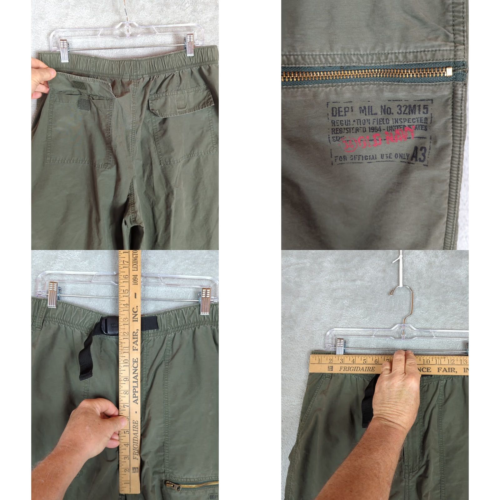 Old Navy VINTAGE Old Navy Cargo Pants Men M Green Baggy Streetwear Gorpcore 30in Zip Belted Cargo Pocket Straight Mens Size US 31 - 8 Thumbnail