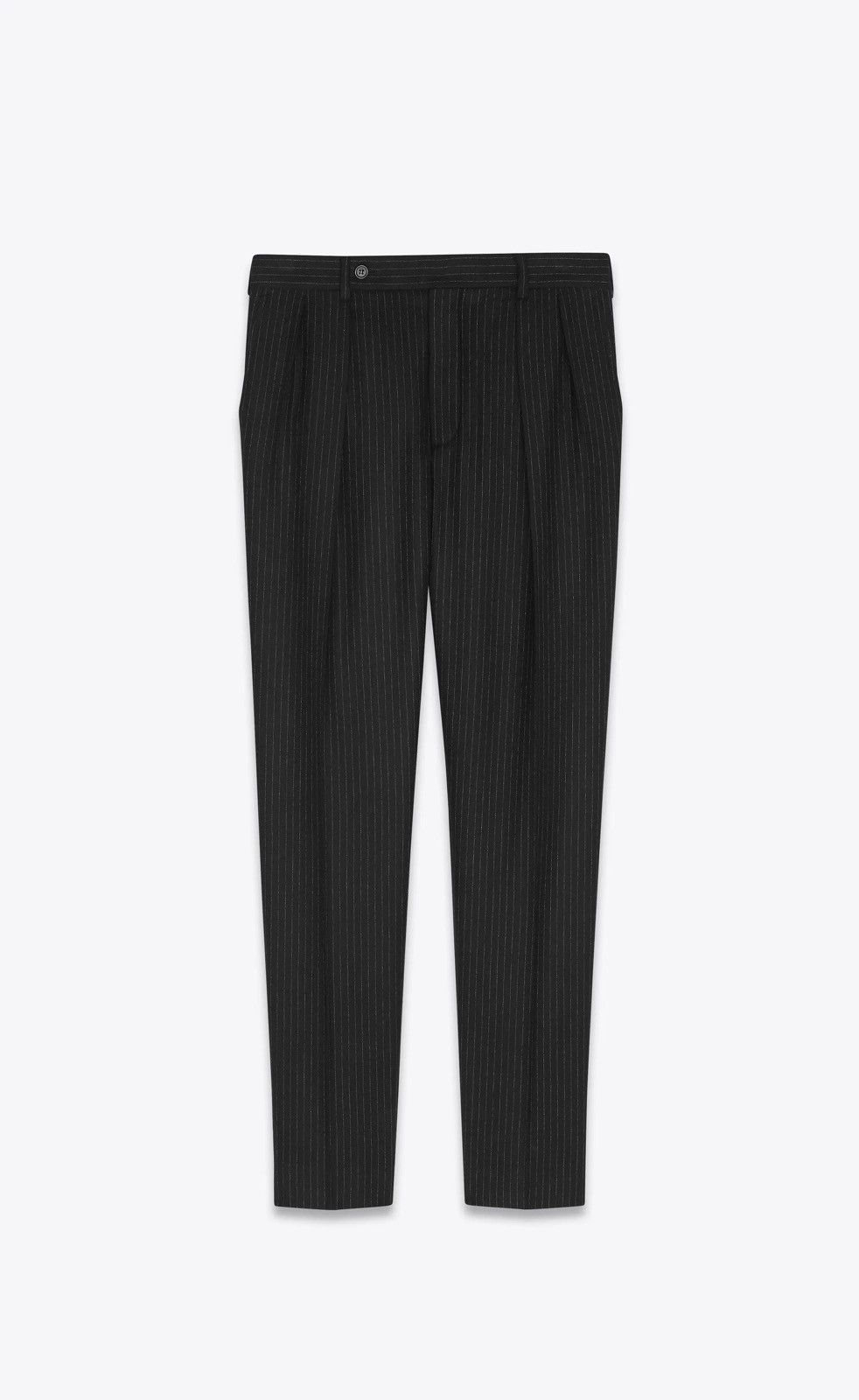 Saint Laurent Paris carrot-fit pants in pinstripe wool Size US 28 / EU 44 - 1 Thumbnail