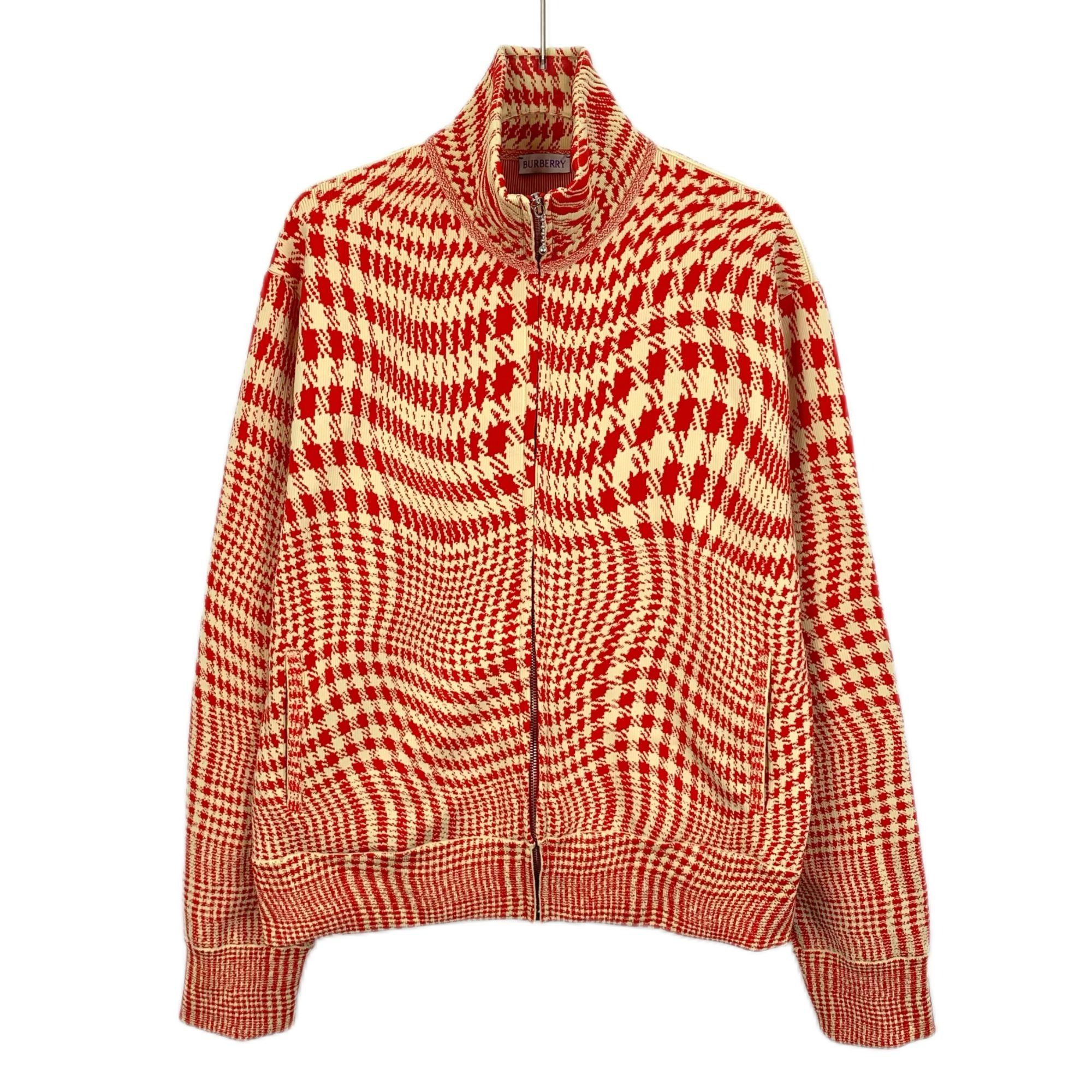 Burberry Burberry Red Houndstooth Collar Zip Jacket (Size S) Size S / US 4 / IT 40 - 1 Thumbnail