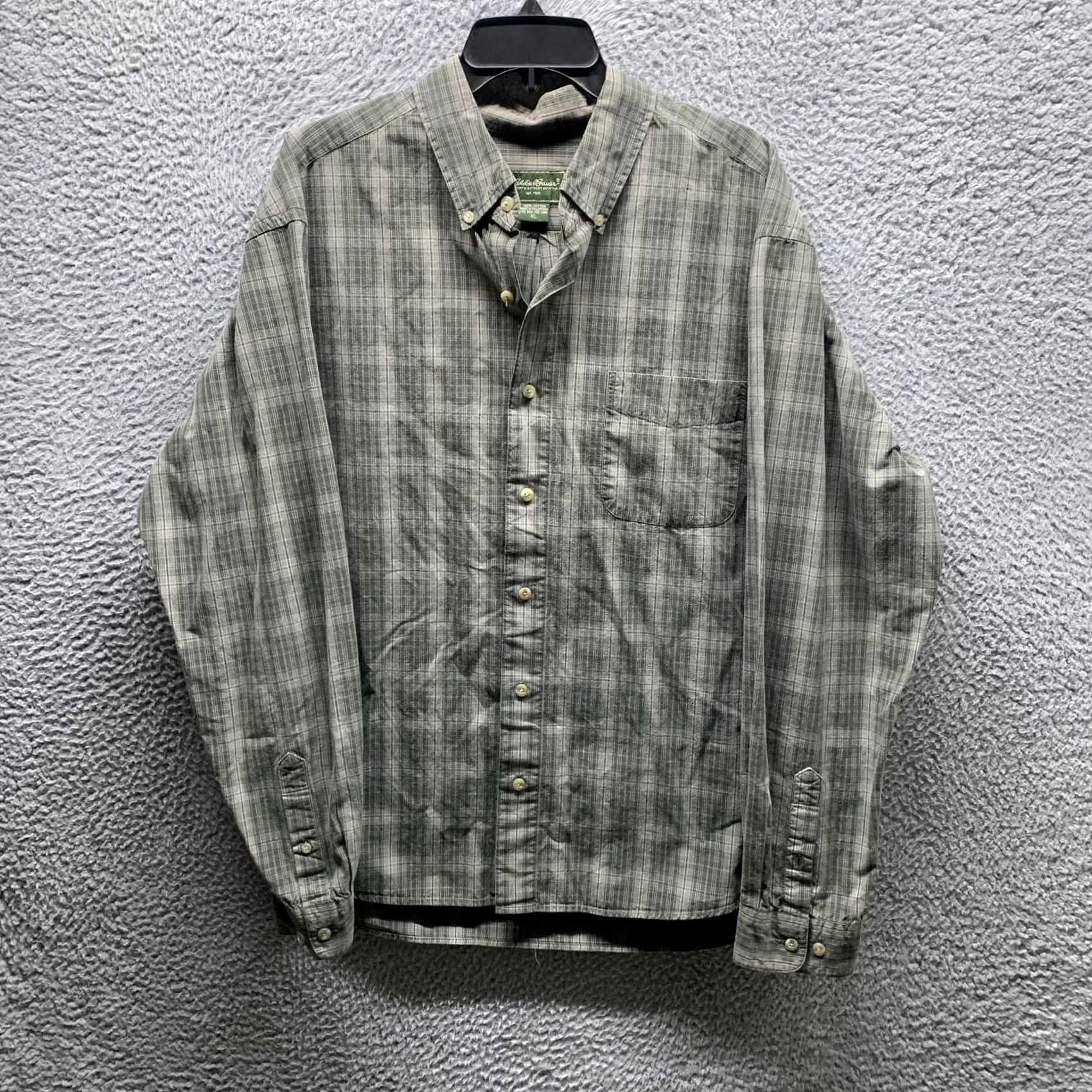 Eddie Bauer Eddie Bauer Shirt Mens XL Green Adult Gray Plaid Outdoor Fishing Size US XL / EU 56 / 4 - 2 Thumbnail