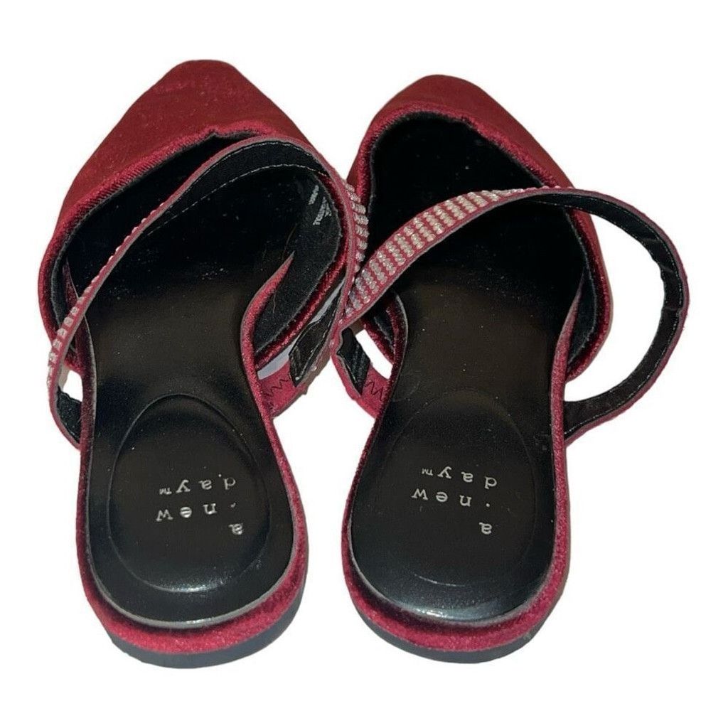 Other A New Day Burgundy Maxine Velvet Memory Foam Flat Mules Size US 6 / IT 36 - 6 Thumbnail