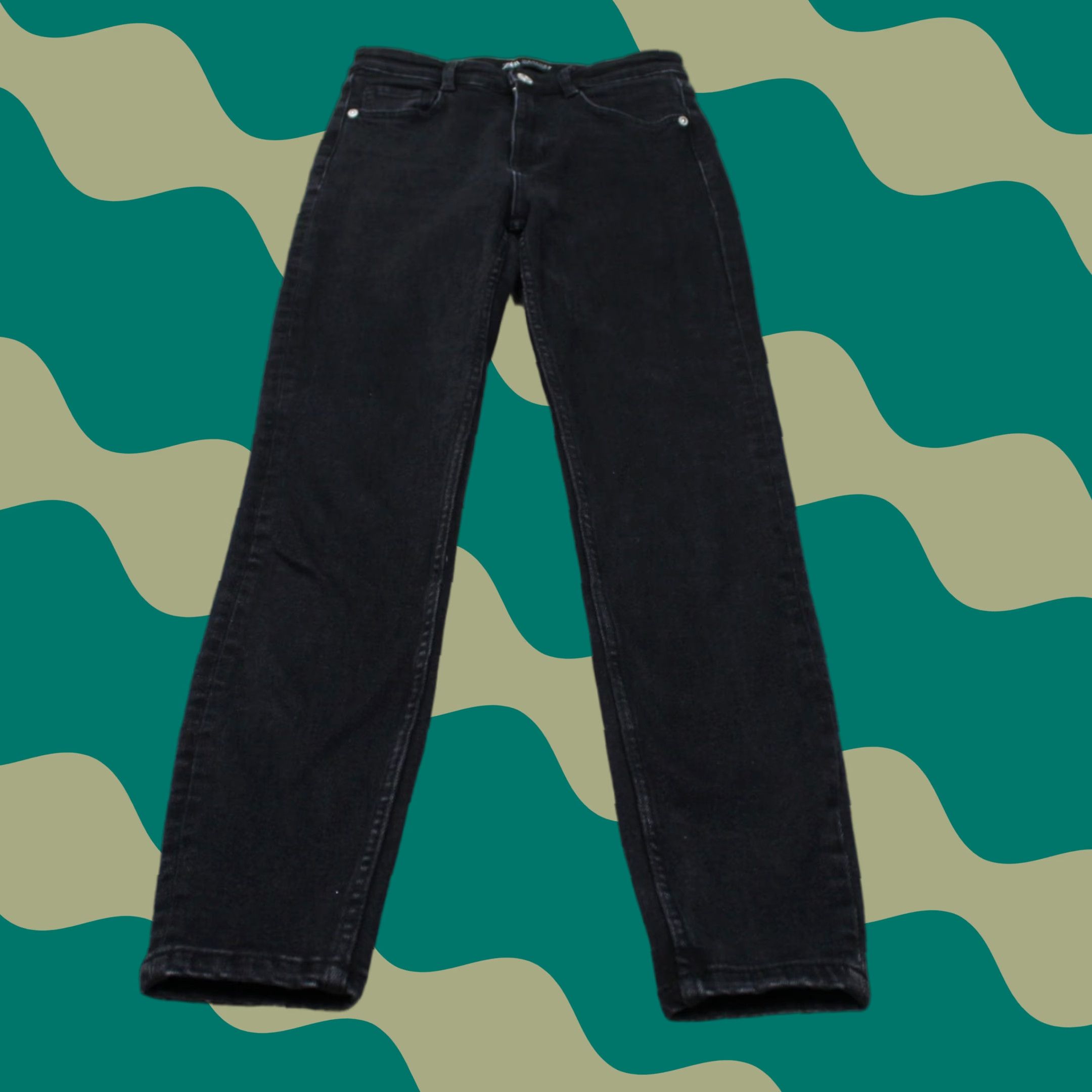 Zara Jeans Womens 4 Black Organic Cotton Stretch Denim 27″ Inseam