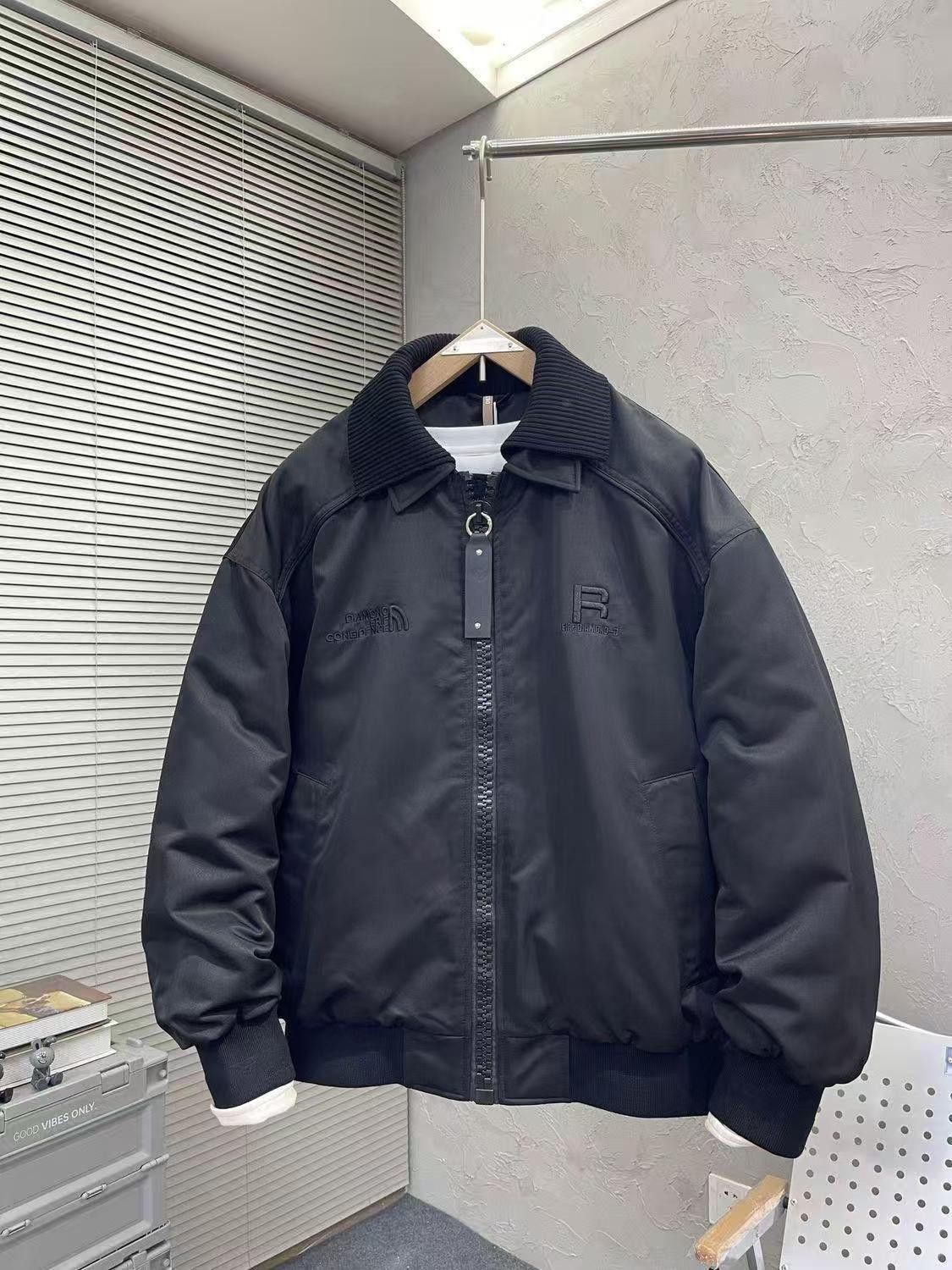 Vintage Black Bomber Jacket with Embossed Logo Size US M / EU 48-50 / 2 - 2 Thumbnail