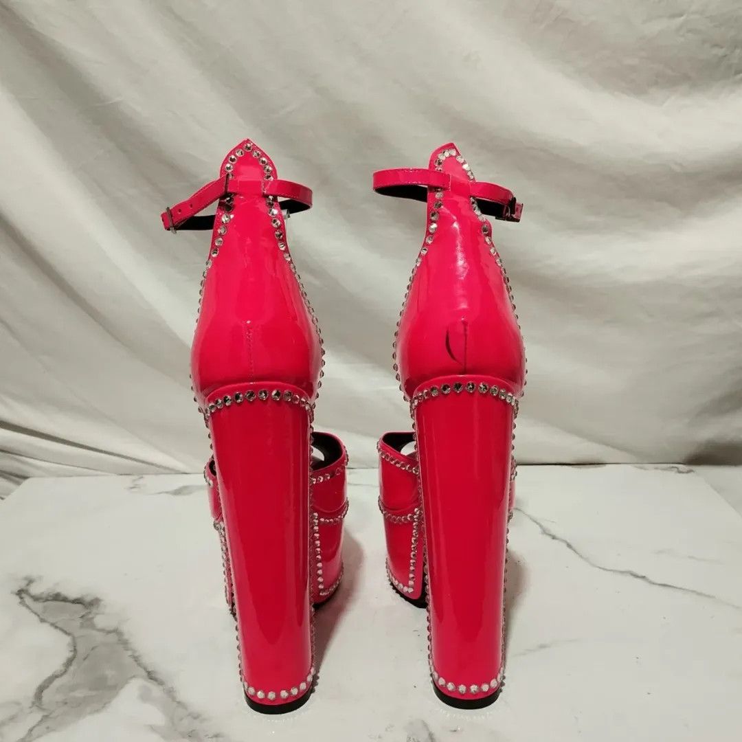 Philipp Plein Philipp Plein 120mm Cryst-Embelished Pink Platform Size US 9 / IT 39 - 6 Thumbnail