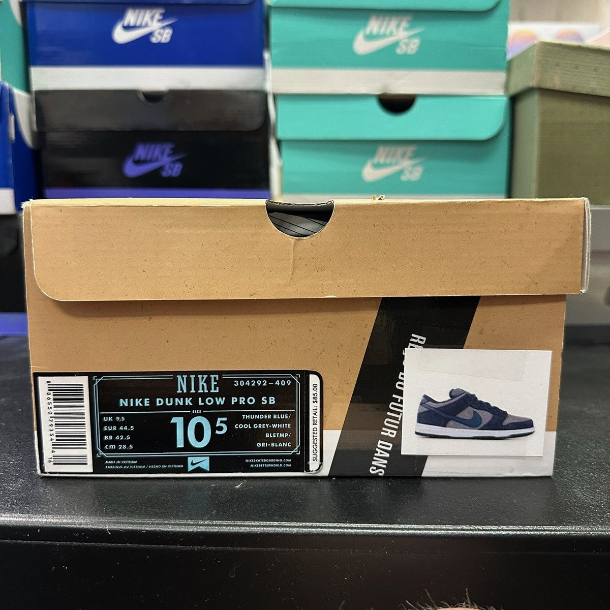 Nike Size 10.5 - Nike SB Dunk Low Pro Thunder Blue Cool Grey 2012 Size US 10.5 / EU 43-44 - 7 Thumbnail
