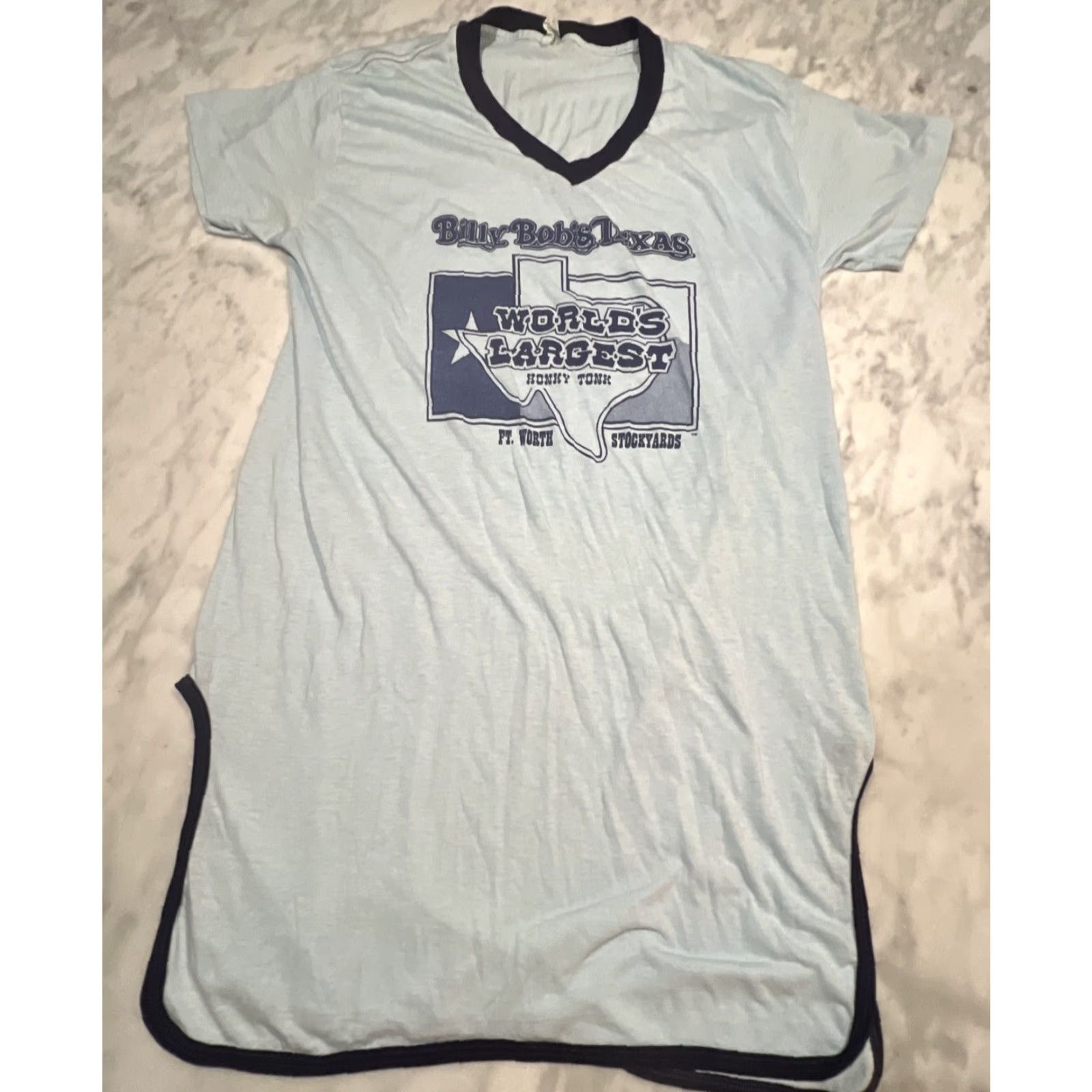Anvil Vintage Billy Bob’s Texas Honky Tonk Women’s Night Shirt CHED By Anvil Light Blu Size ONE SIZE - 3 Thumbnail