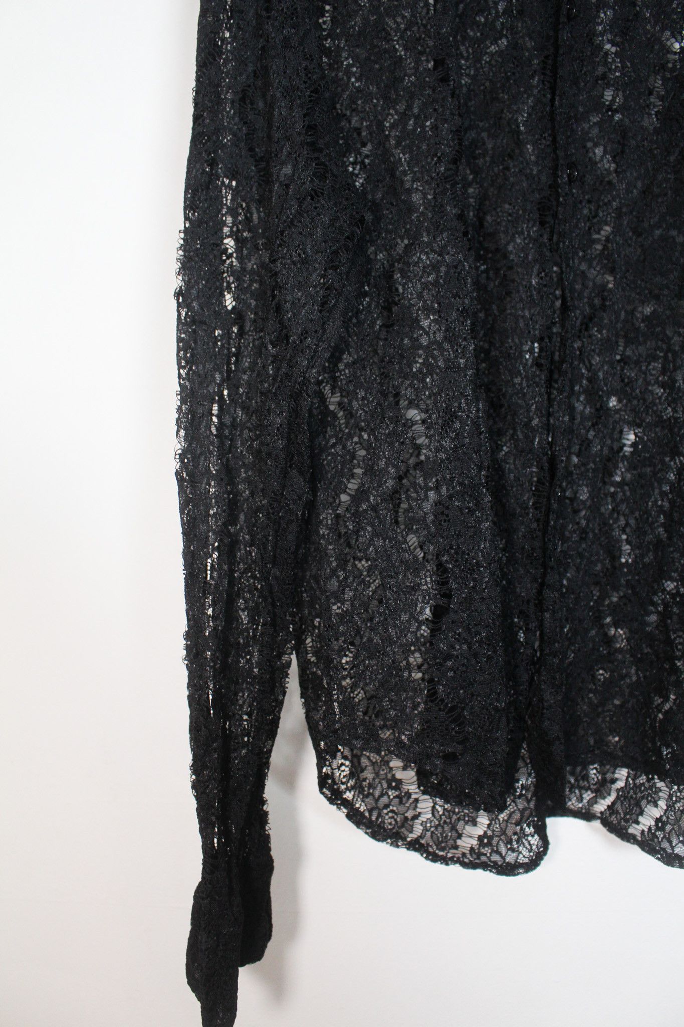 Comme des Garcons Black AD 2015 Black Laced/Mesh Button Up Size M / US 6-8 / IT 42-44 - 4 Thumbnail