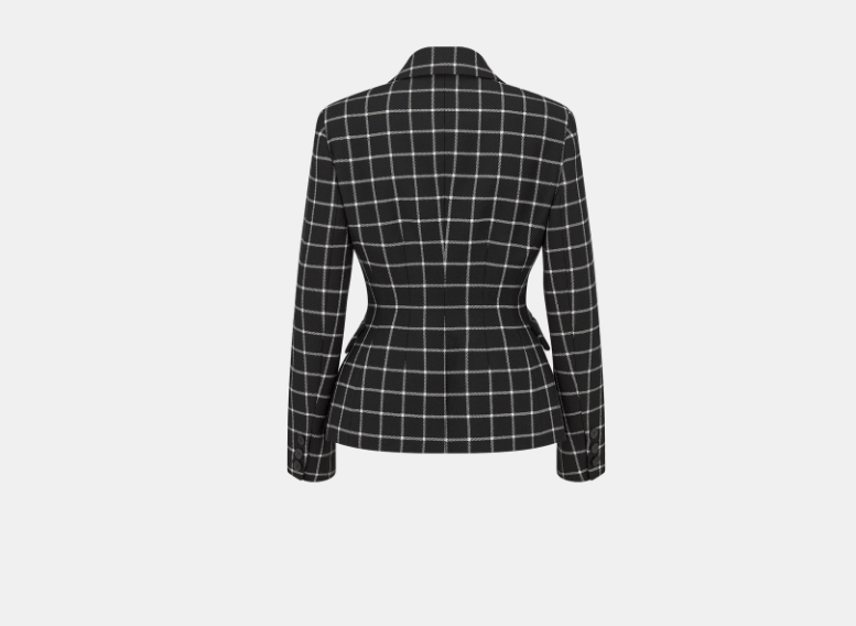 Dior o1w1db11225 451V64 Fitted Jacket in Black/White Size S / US 4 / IT 40 - 2 Thumbnail