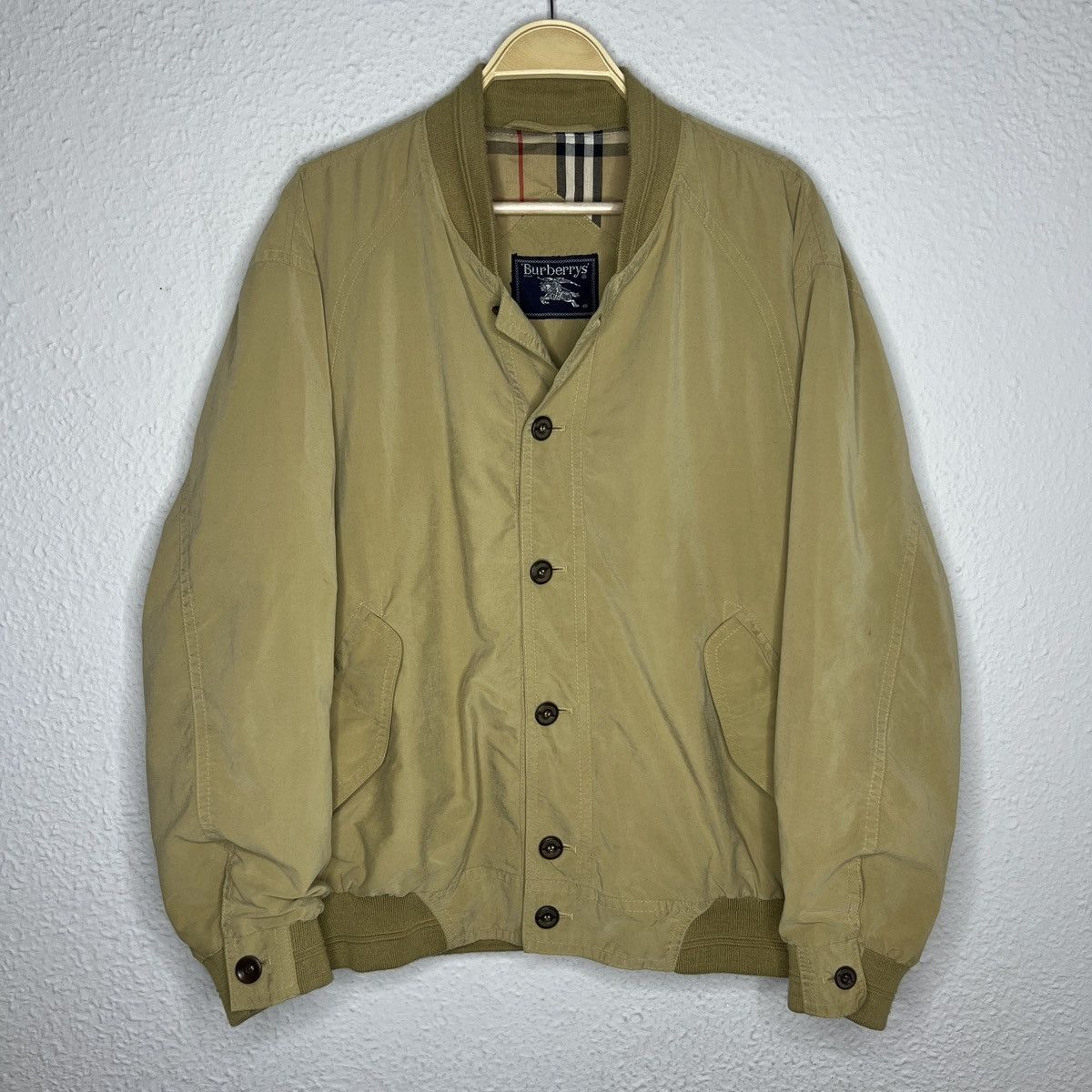 image of Avant Garde x Burberry Vintage Burberry Burberrys Nova Check Bomber Jacket in Beige (Size Large)