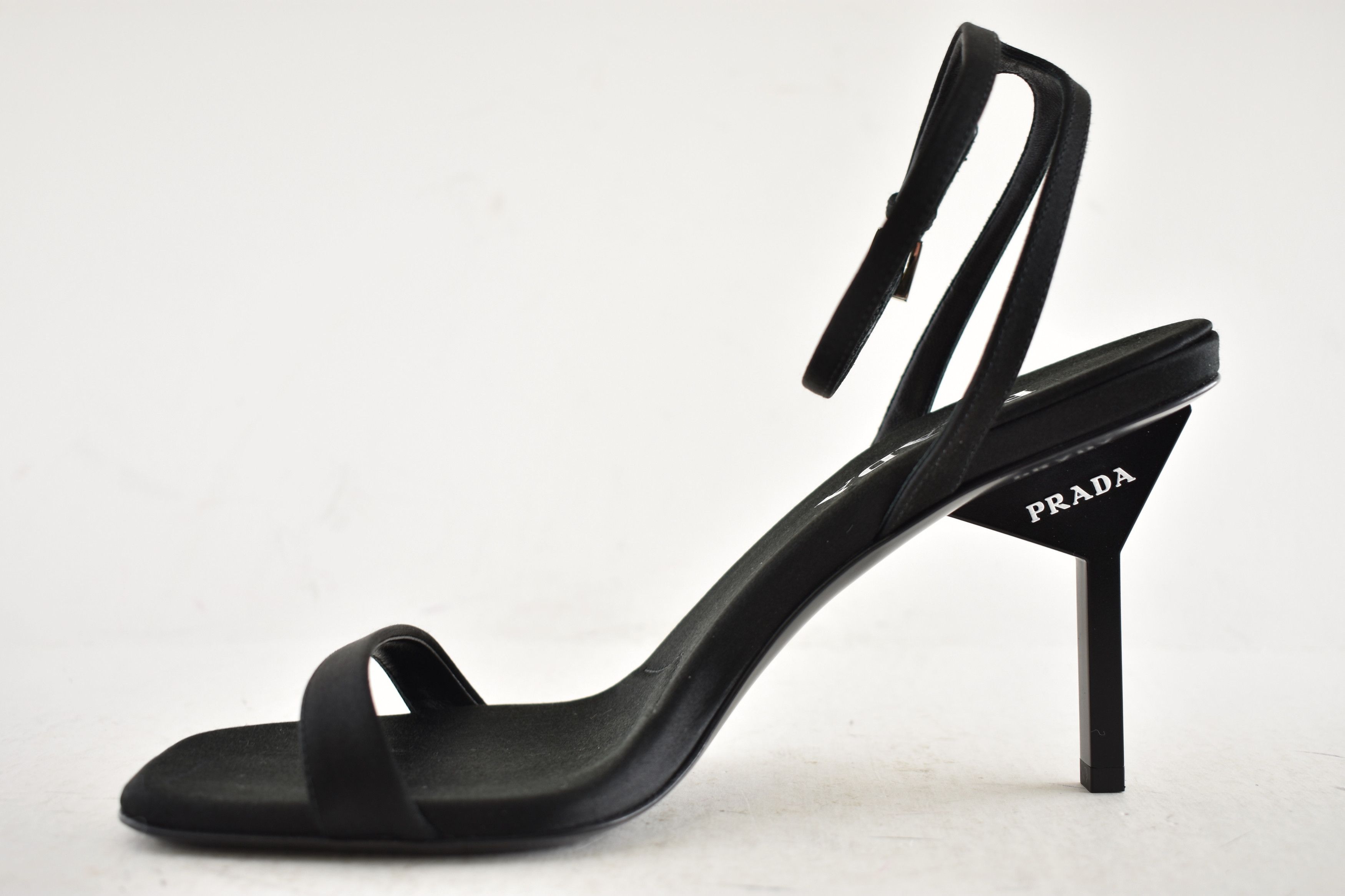 Prada Prada 85mm Satin Geometric Heel Ankle Strap Sandal Pump 39 Size US 9 / IT 39 - 13 Thumbnail