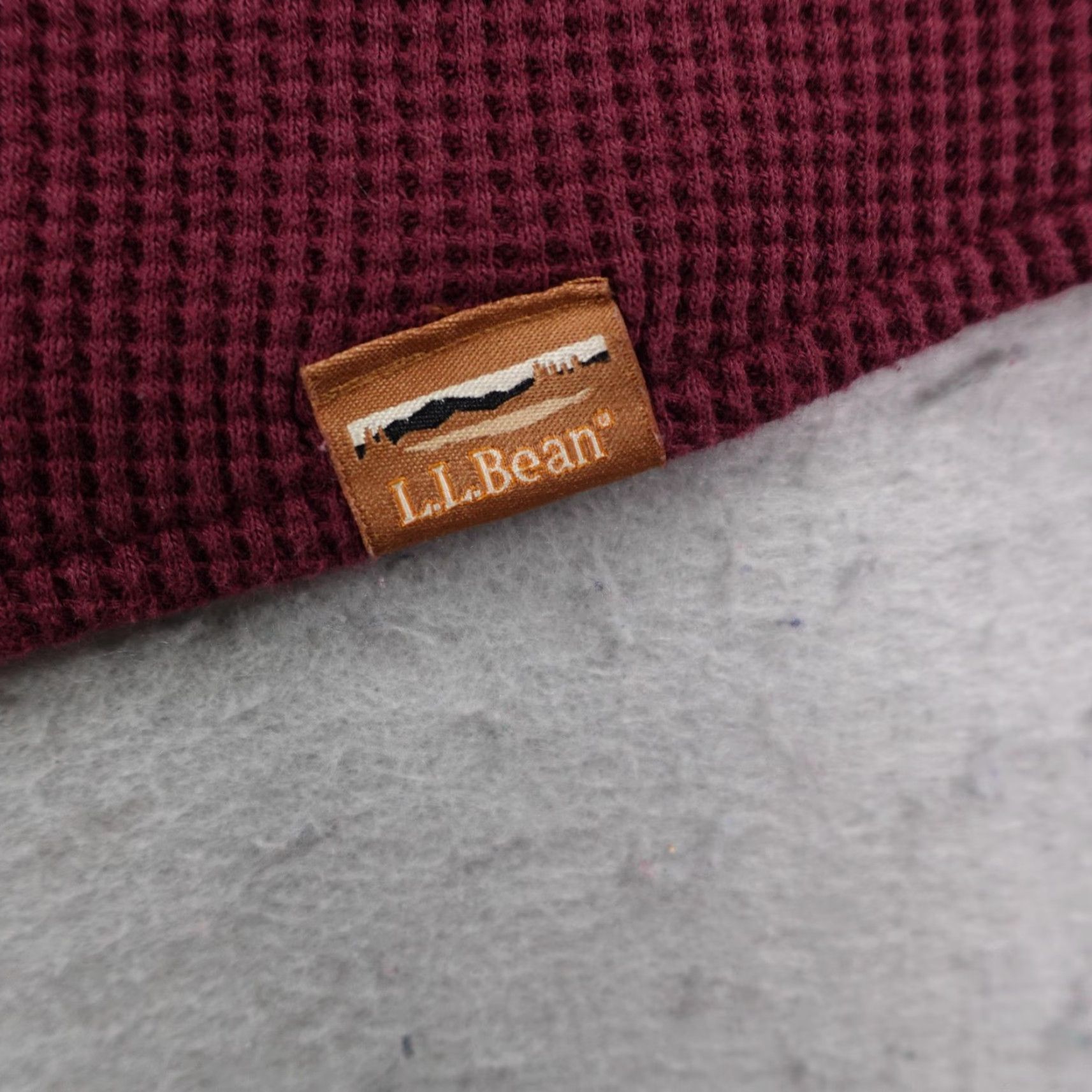 Vintage LL Bean Shirt Mens Large Red Waffle Knit Snap Front Thermal Shacket Overshirt Size US L / EU 52-54 / 3 - 4 Thumbnail