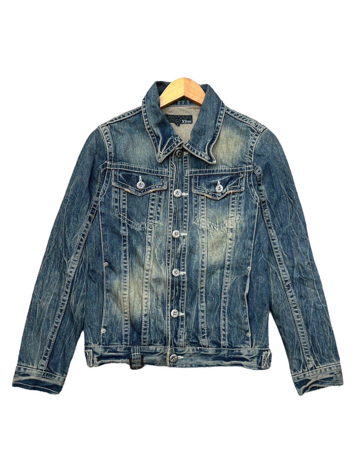 If Six Was Nine XFrm Japan Distressed Mudwash Denim Jacket Size S / US 4 / IT 40 - 1 Thumbnail