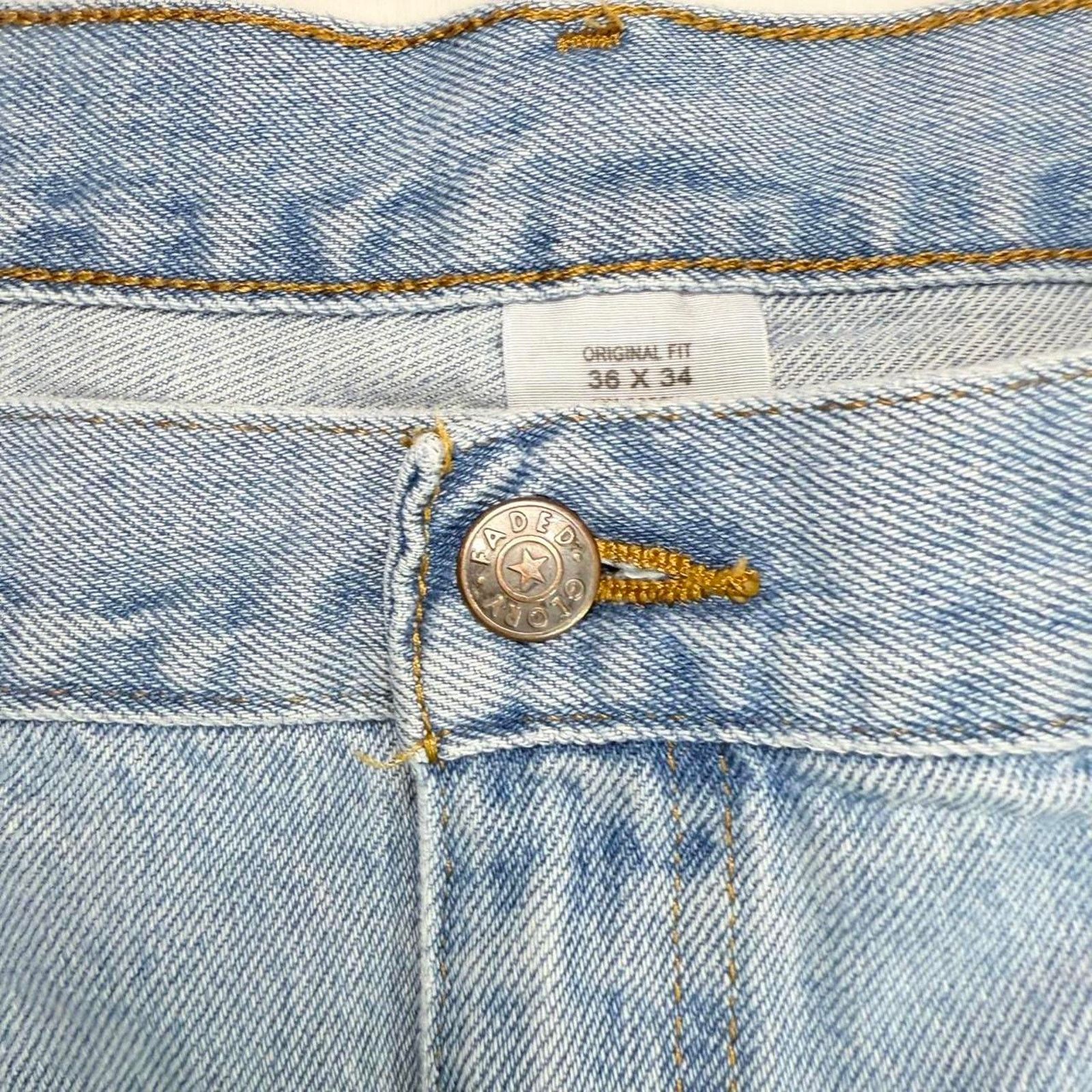 Faded Glory Vintage 90s Faded Glory Light Blue Jeans 36 X 34 Size US 36 / EU 52 - 4 Thumbnail
