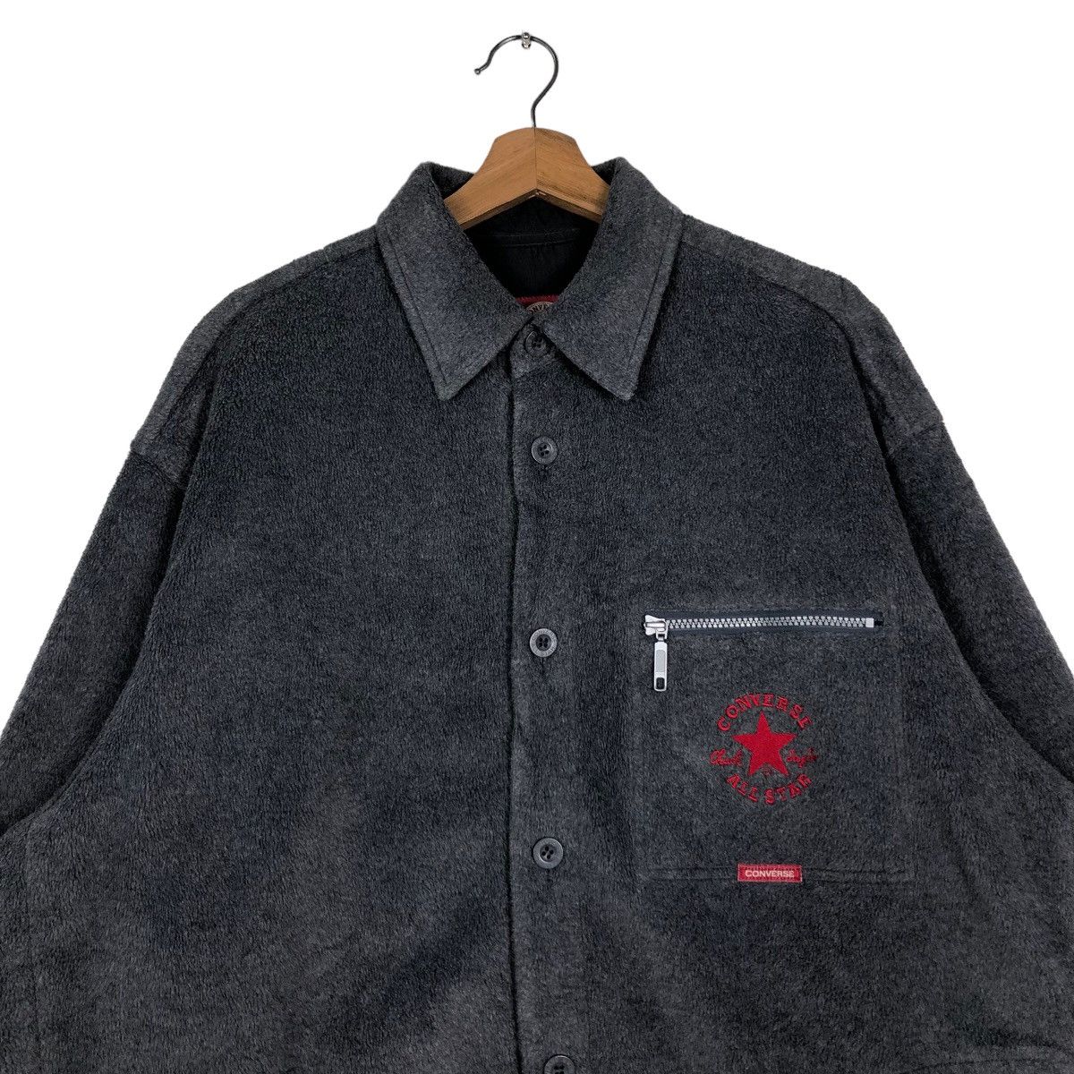 Japanese Brand Vintage Shirt Wool Jacket Converse Usa All Star Boston Mass Size US L / EU 52-54 / 3 - 3 Thumbnail