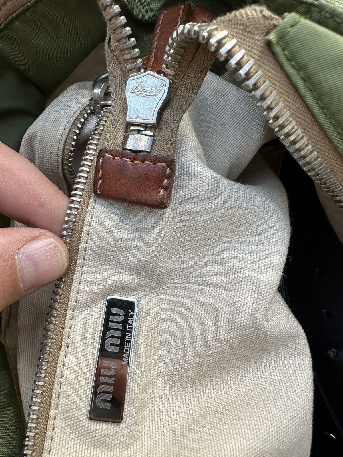 Miu Miu Miu Miu Nylon Green Bag RARE Size ONE SIZE - 11 Thumbnail