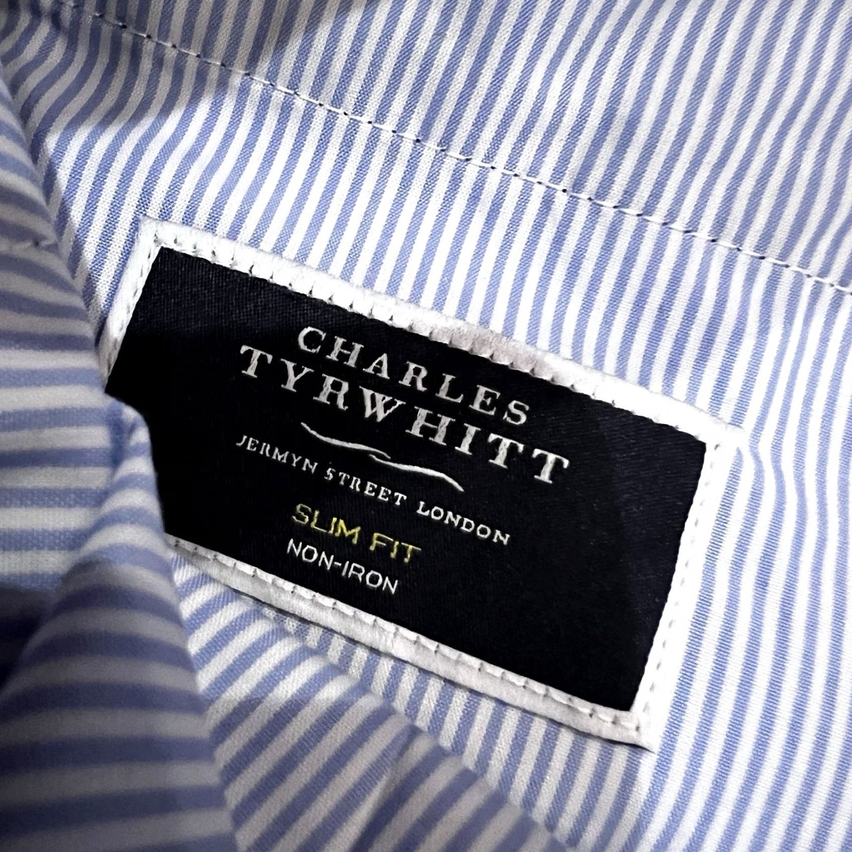 Charles Tyrwhitt Charles Tyrwhitt Pants Mens 32W 29L Black Slim Fit Non-Iron Chinos Cotton Calf Flat Front Classic Straight Leg Size US 32 / EU 48 - 3 Thumbnail