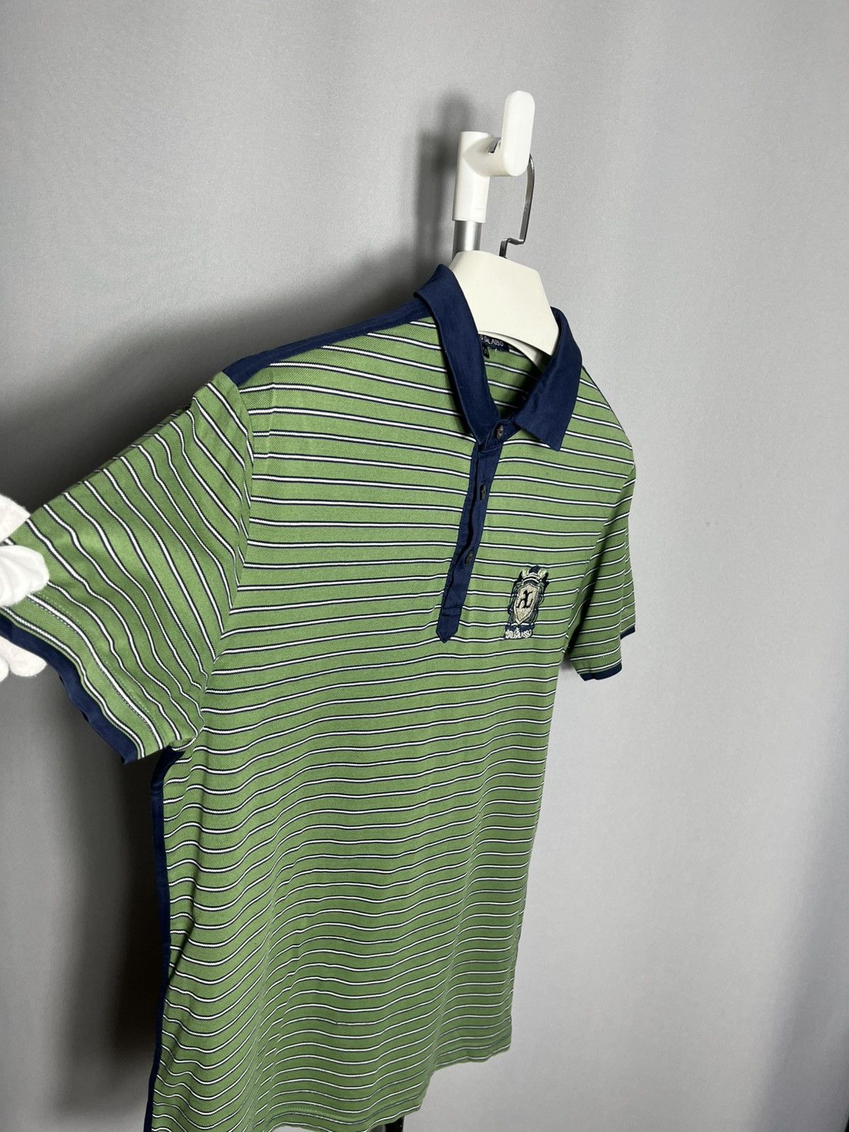 Angelo Galasso Angelo Galasso polo shirt striped mens green cotton Size US M / EU 48-50 / 2 - 2 Thumbnail