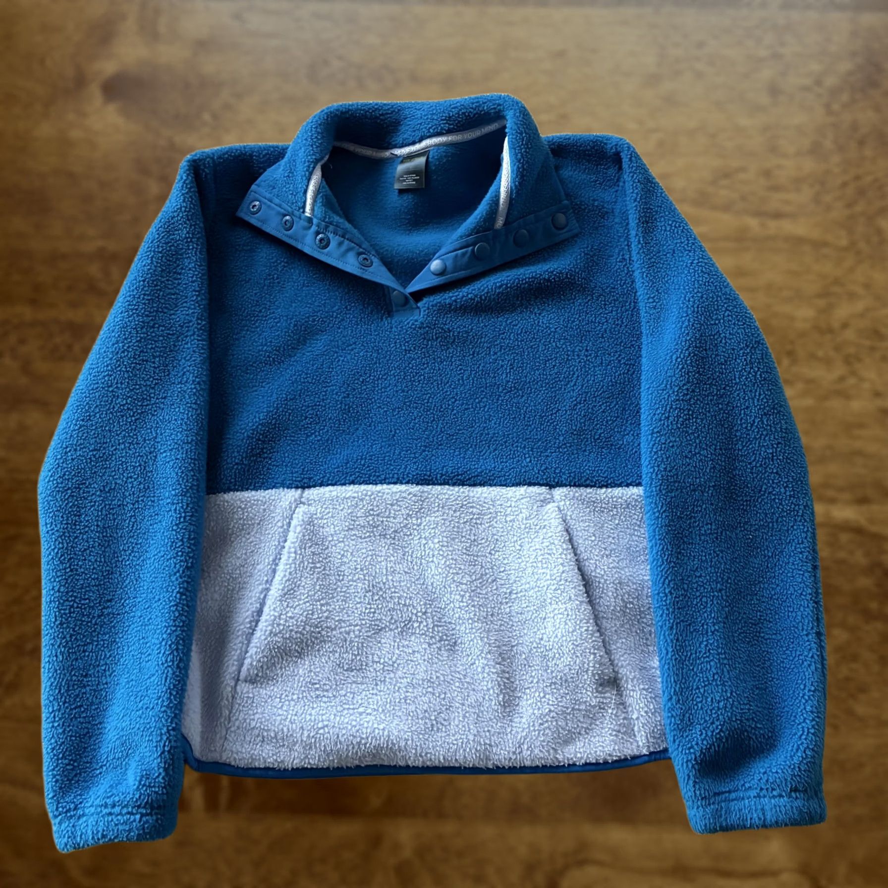 Tek Gear Tek Gear Sweatshirt Womens Small Blue Colorblock Sherpa Fleece Pullover Snap Size S / US 4 / IT 40 - 1 Thumbnail