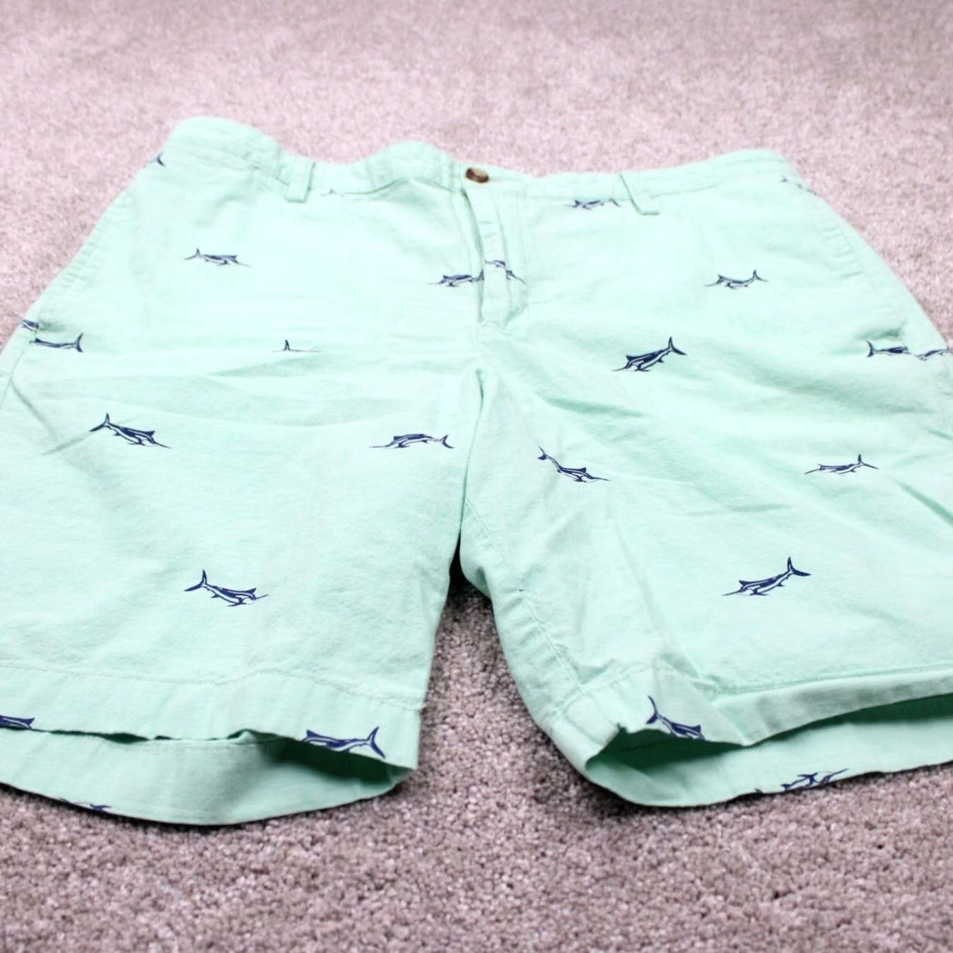 Chaps Chaps Chino Shorts Mens 36 Green Sport Fish All Over Print 10" Inseam Size US 36 / EU 52 - 2 Thumbnail