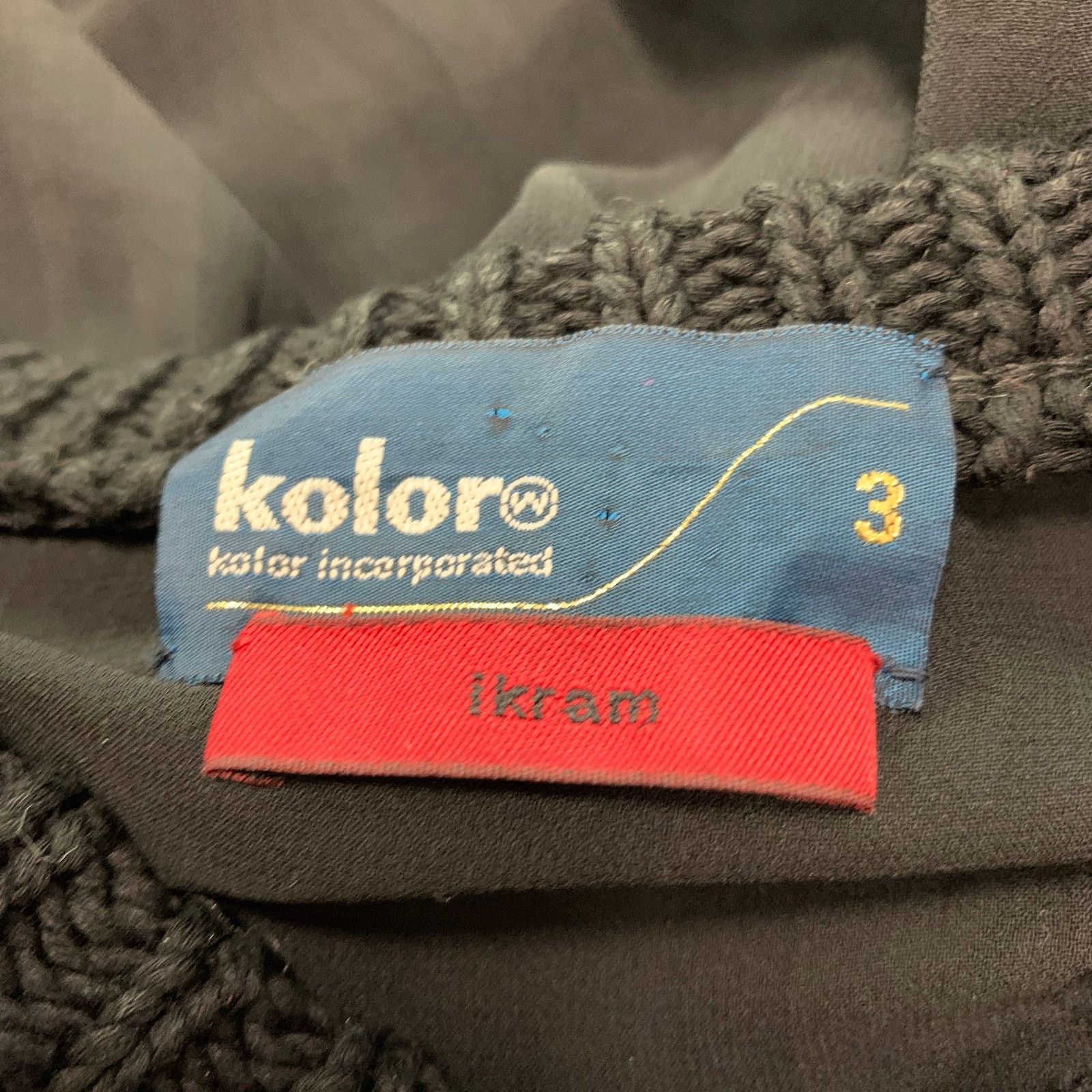 Kolor KOLOR Size L Black Cotton Mixed Fabrics V-Neck Casual Top Size L / US 10 / IT 46 - 5 Thumbnail