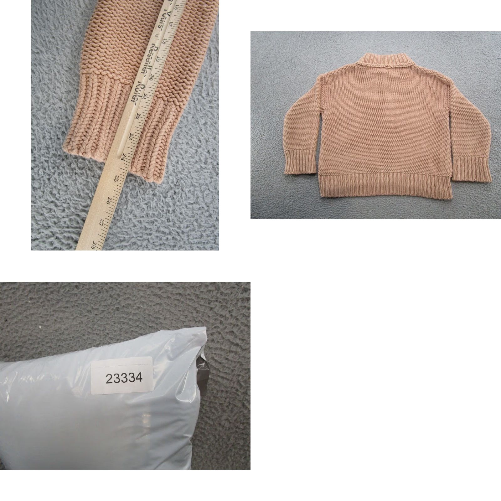 Vintage Mystree Heavy Cotton Knit Pullover Sweater Women Large Mock Neck Beige Size L / US 10 / IT 46 - 8 Thumbnail
