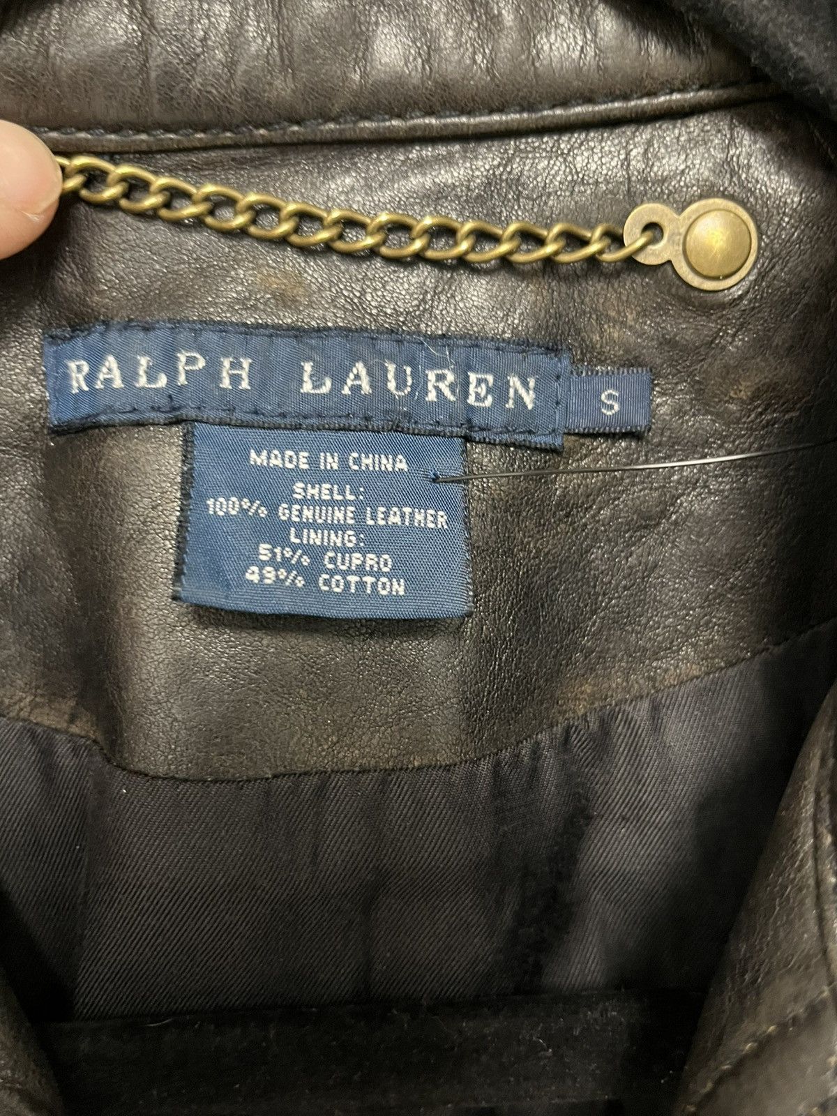 Ralph Lauren Distressed leather jacket. Small Size S / US 4 / IT 40 - 5 Thumbnail
