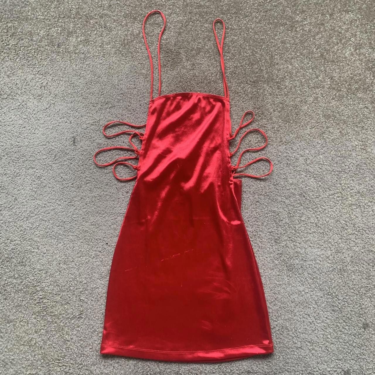 Designer Super Sexy Thrifted Satin Red Dress Size XS / US 0-2 / IT 36-38 - 1 Thumbnail