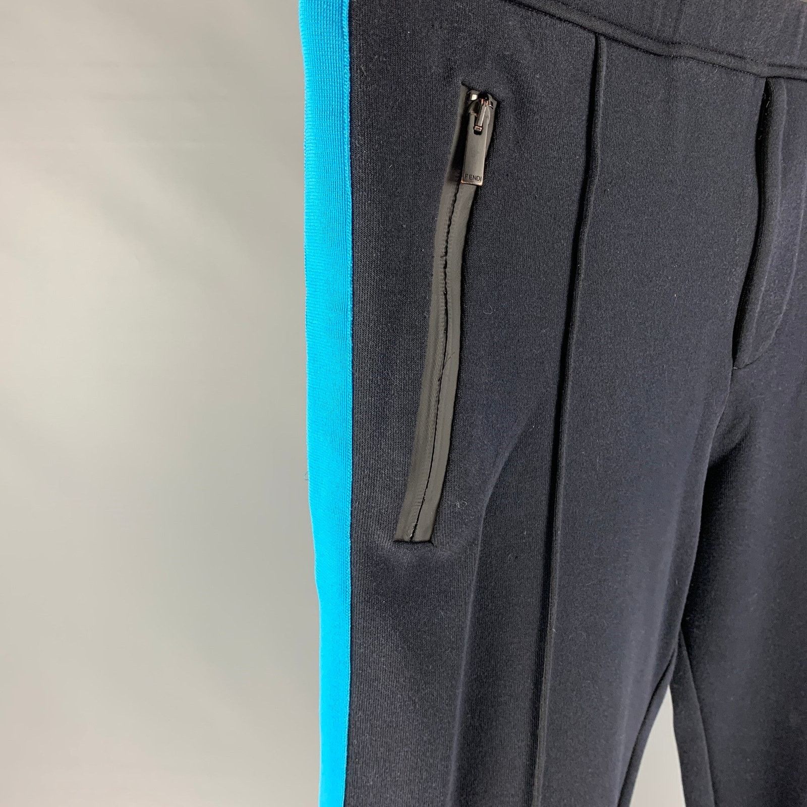 Fendi FENDI Size 36 Navy Blue Stripe Cotton Blend Sweatpants Size US 36 / EU 52 - 2 Thumbnail