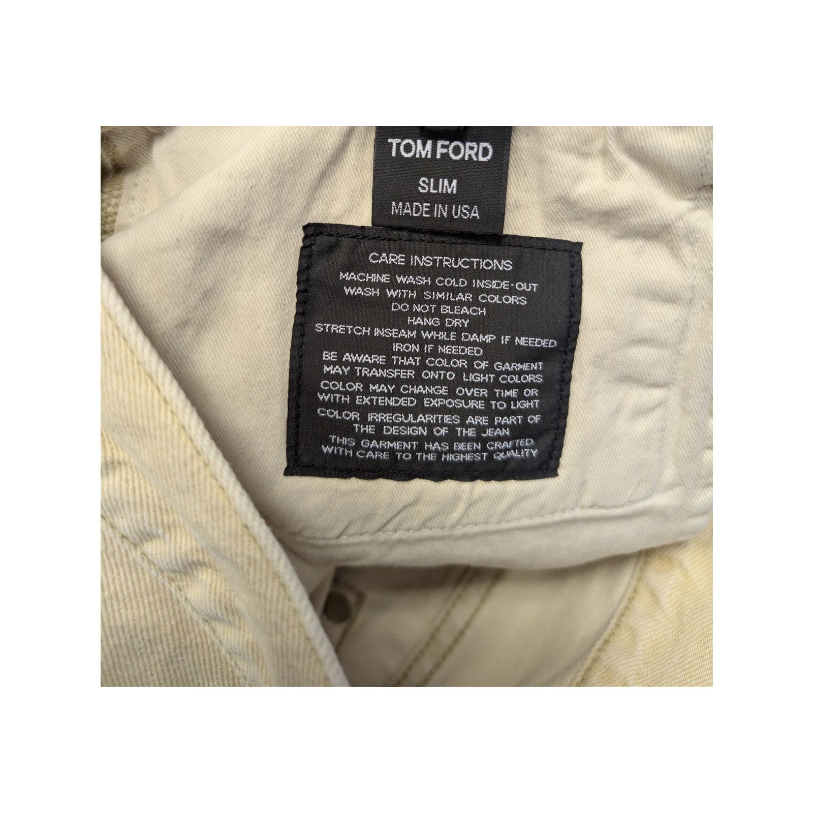 Tom Ford o1rshd1 Slim Denim Jeans in Beige Size US 29 - 16 Thumbnail