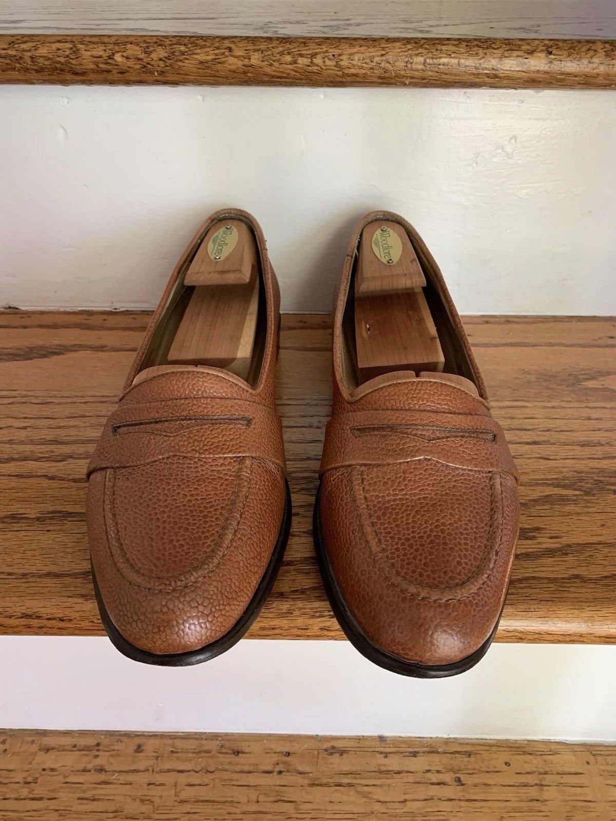 Zelli Zelli Cognac Pebble Leather Penny Loafers Size US 9 / EU 42 - 1 Thumbnail