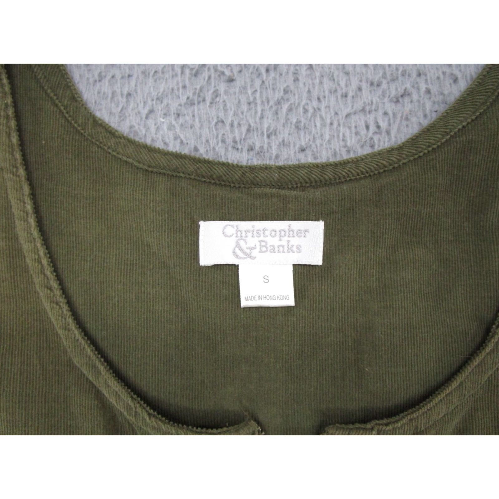 Vintage VINTAGE Christopher & Banks Dress Animals Fishing Green Corduroy Sleeveless S Size S / US 4 / IT 40 - 3 Thumbnail