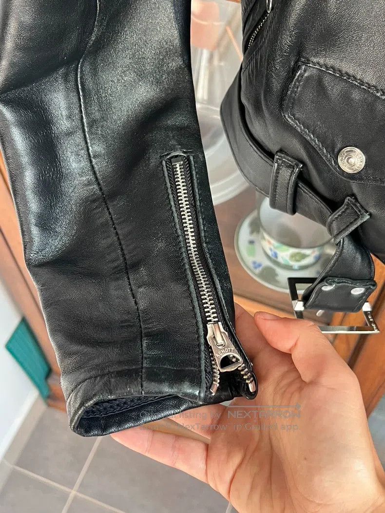 Schott Schott Women's slim leather jacket leather jacket cable-s Size US M / EU 48-50 / 2 - 2 Thumbnail