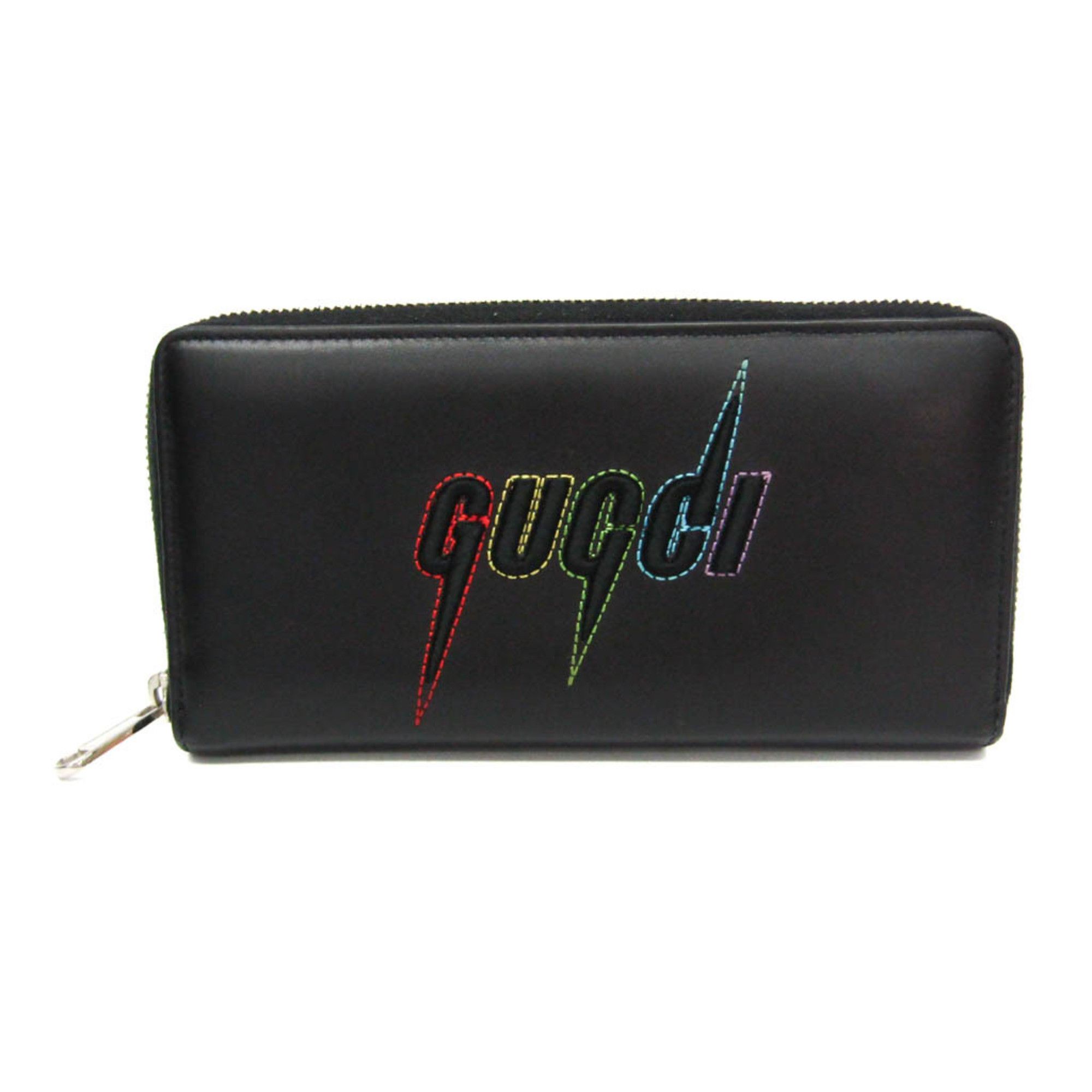 Gucci Gucci Blade Embroidery 597677 Men,Women Leather Long Wallet (bi-fold) Black Size ONE SIZE - 1 Thumbnail
