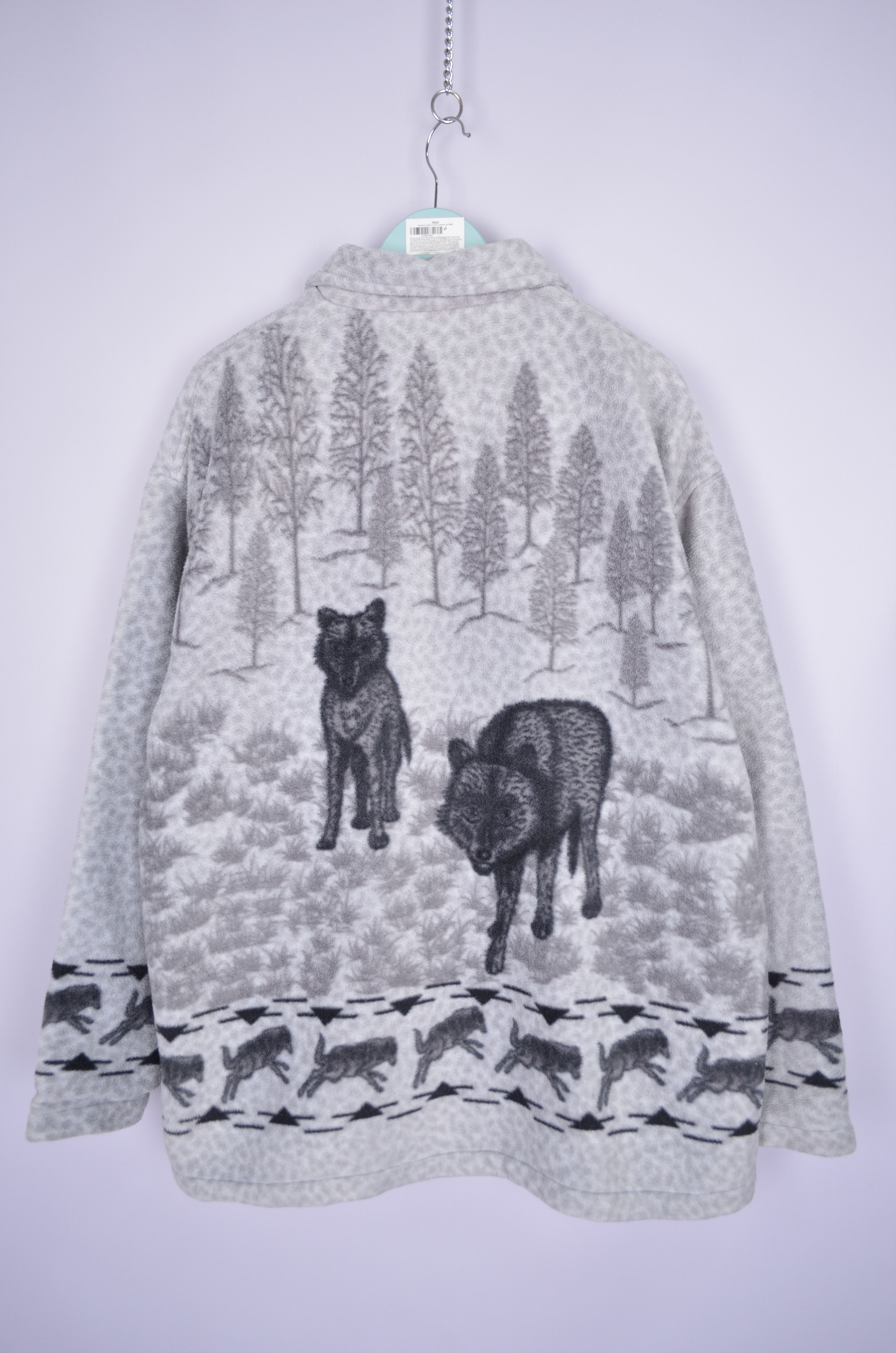 Vintage Vintage Jacques Lorant Fleece Pattern Wolves Full Zip Sz XL Size US XL / EU 56 / 4 - 7 Thumbnail