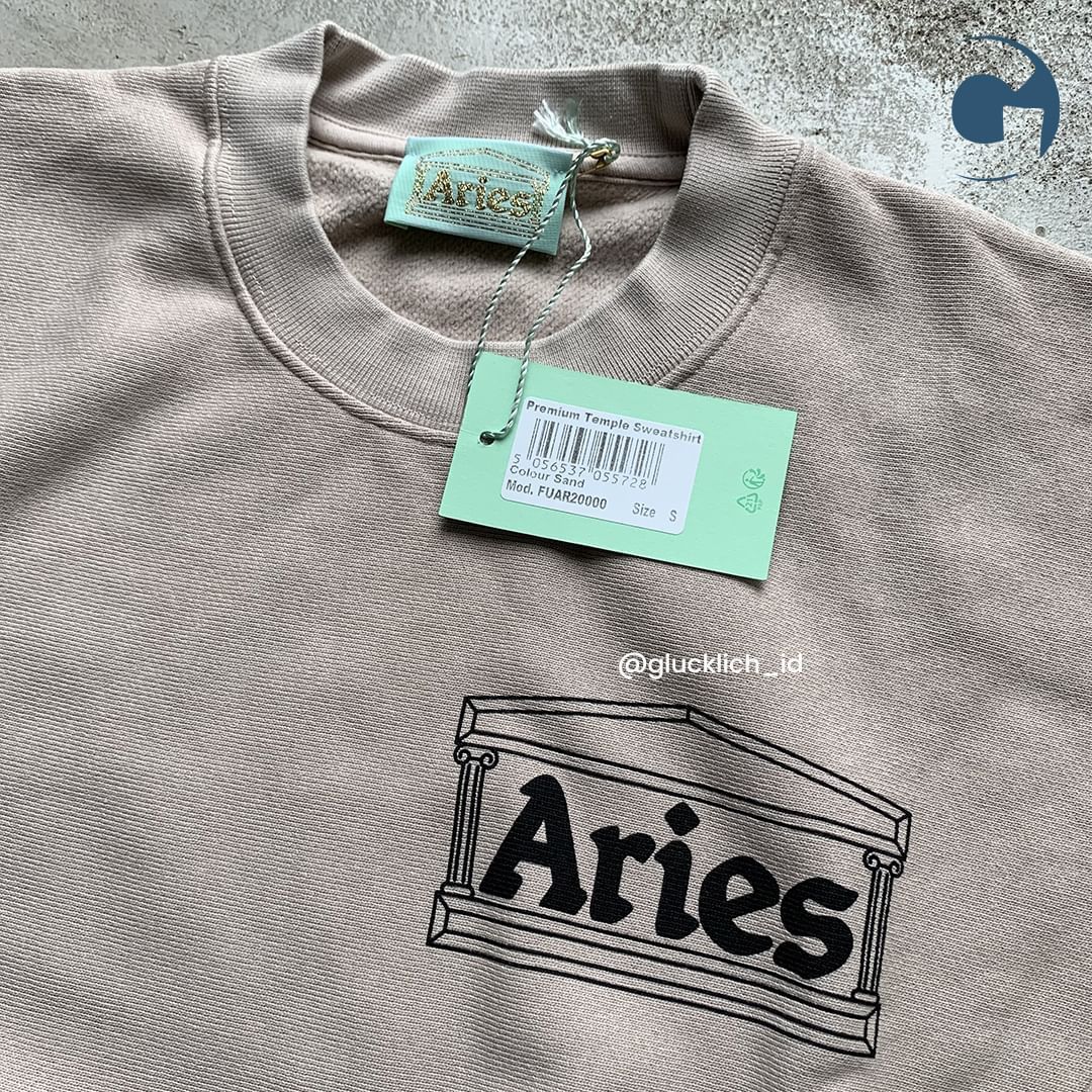 Aries ARIES, Premium Temple Sweatshirt in Sand Size US S / EU 44-46 / 1 - 3 Thumbnail